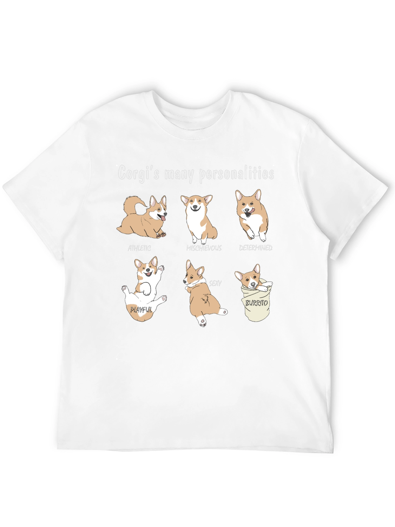 Corgi Personalities Graphic Tee