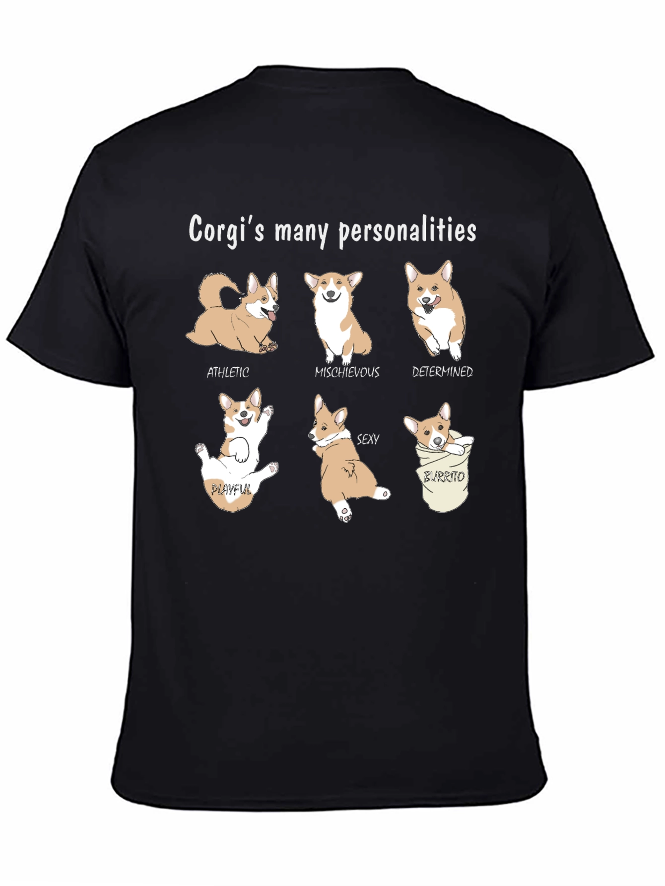Corgi Personalities Graphic Tee