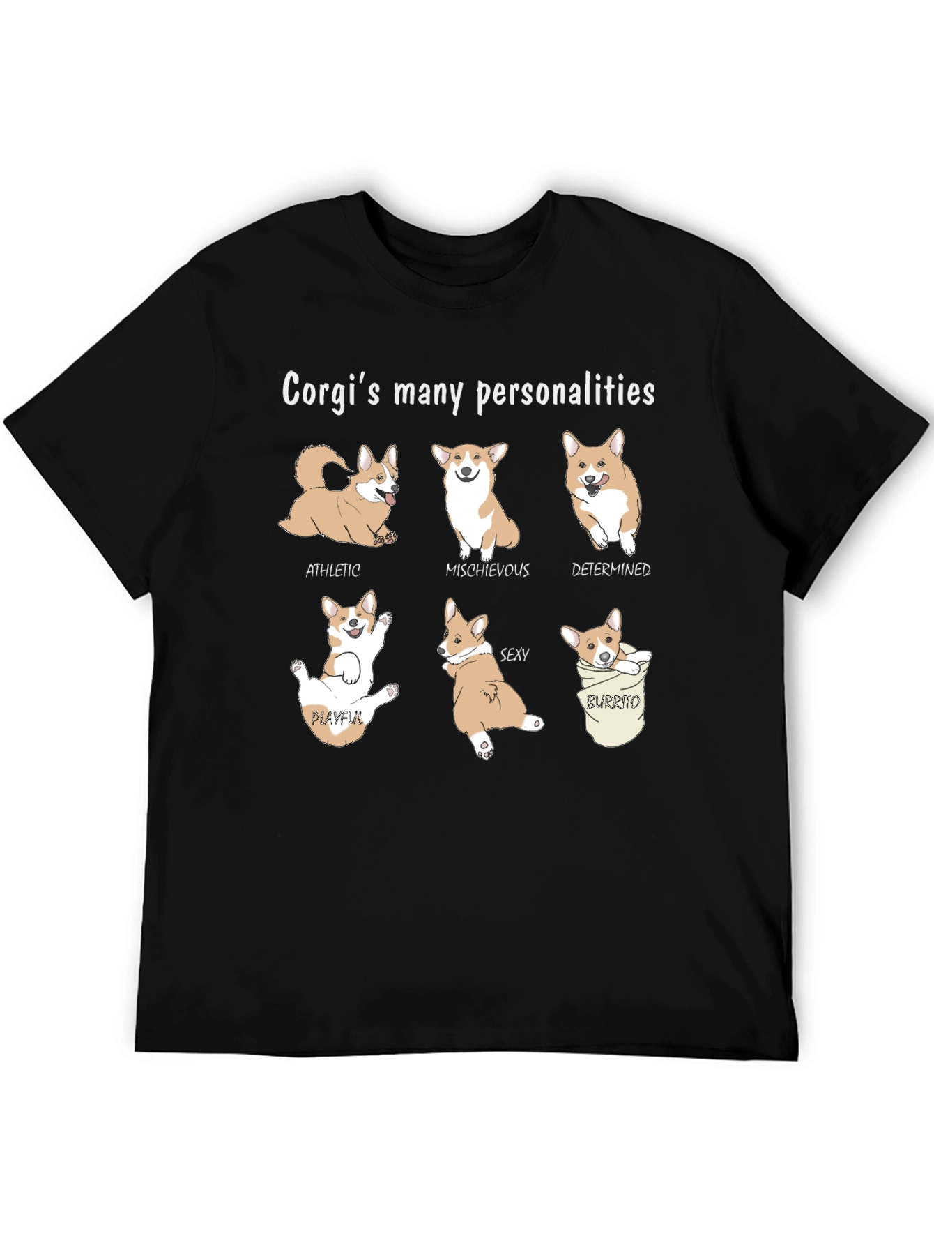 Corgi Personalities Graphic Tee