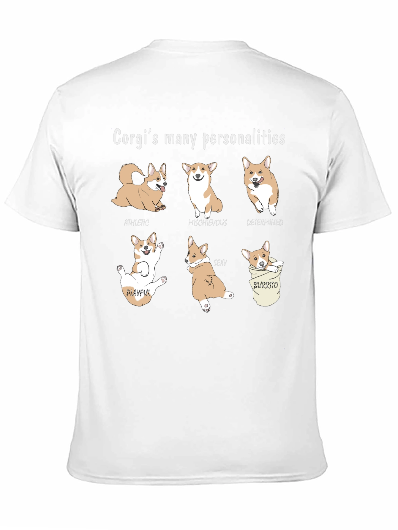 Corgi Personalities Graphic Tee