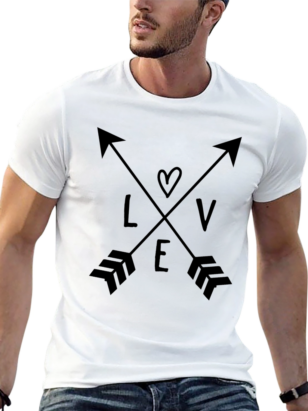 Love Arrow Graphic Black T-Shirt