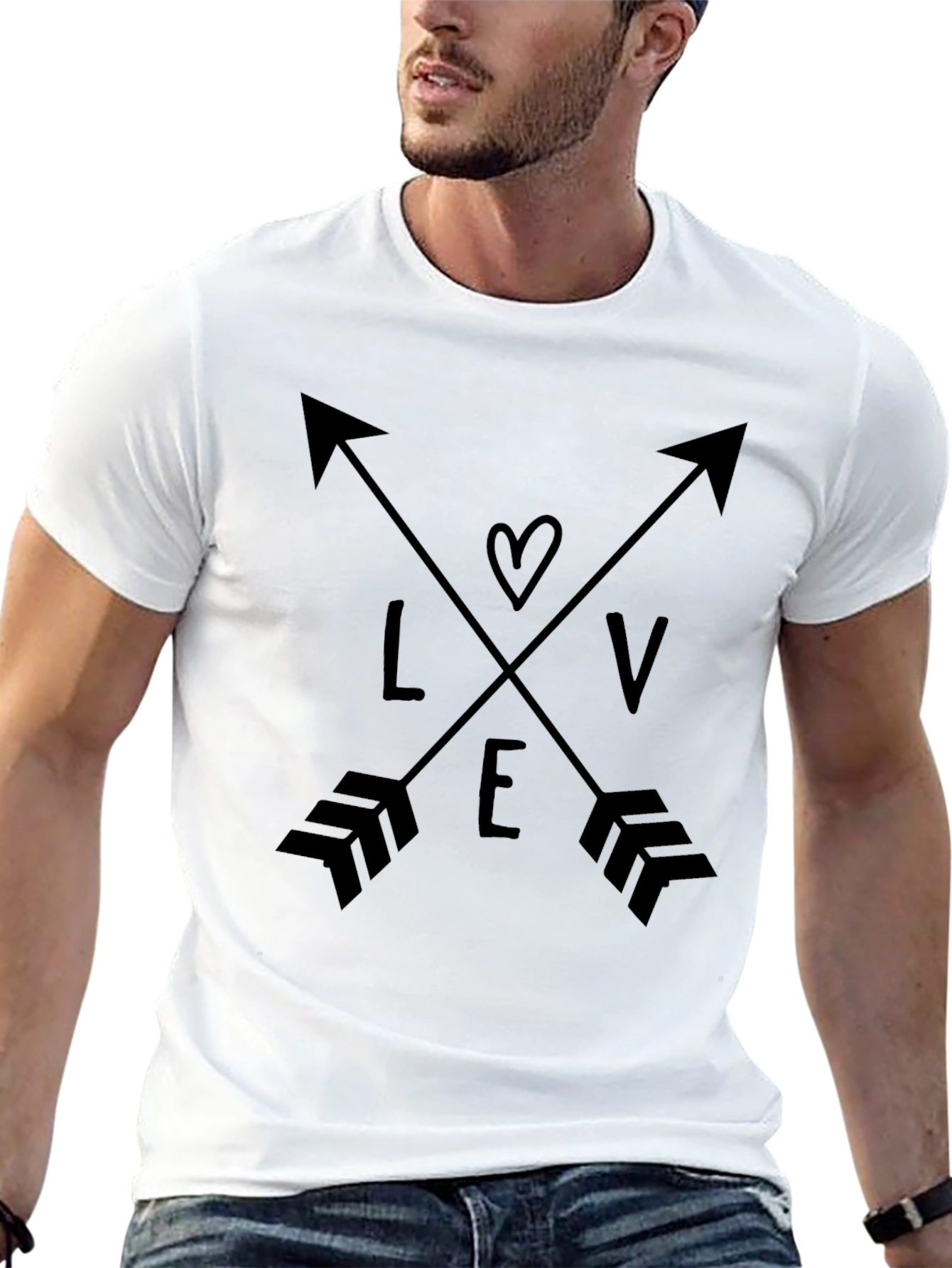 Love Arrow Graphic Black T-Shirt