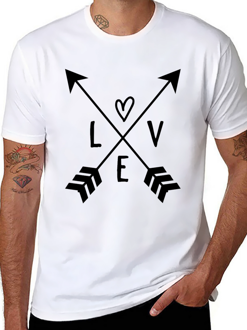 Love Arrow Graphic Black T-Shirt