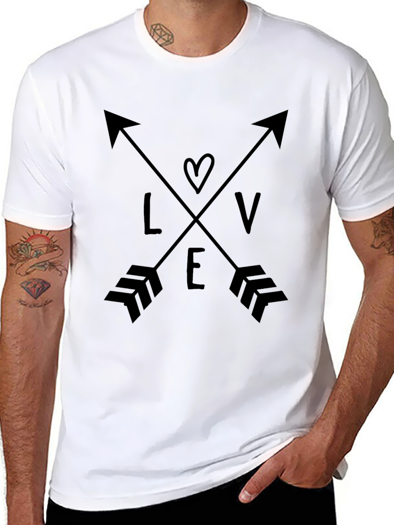Love Arrow Graphic Black T-Shirt
