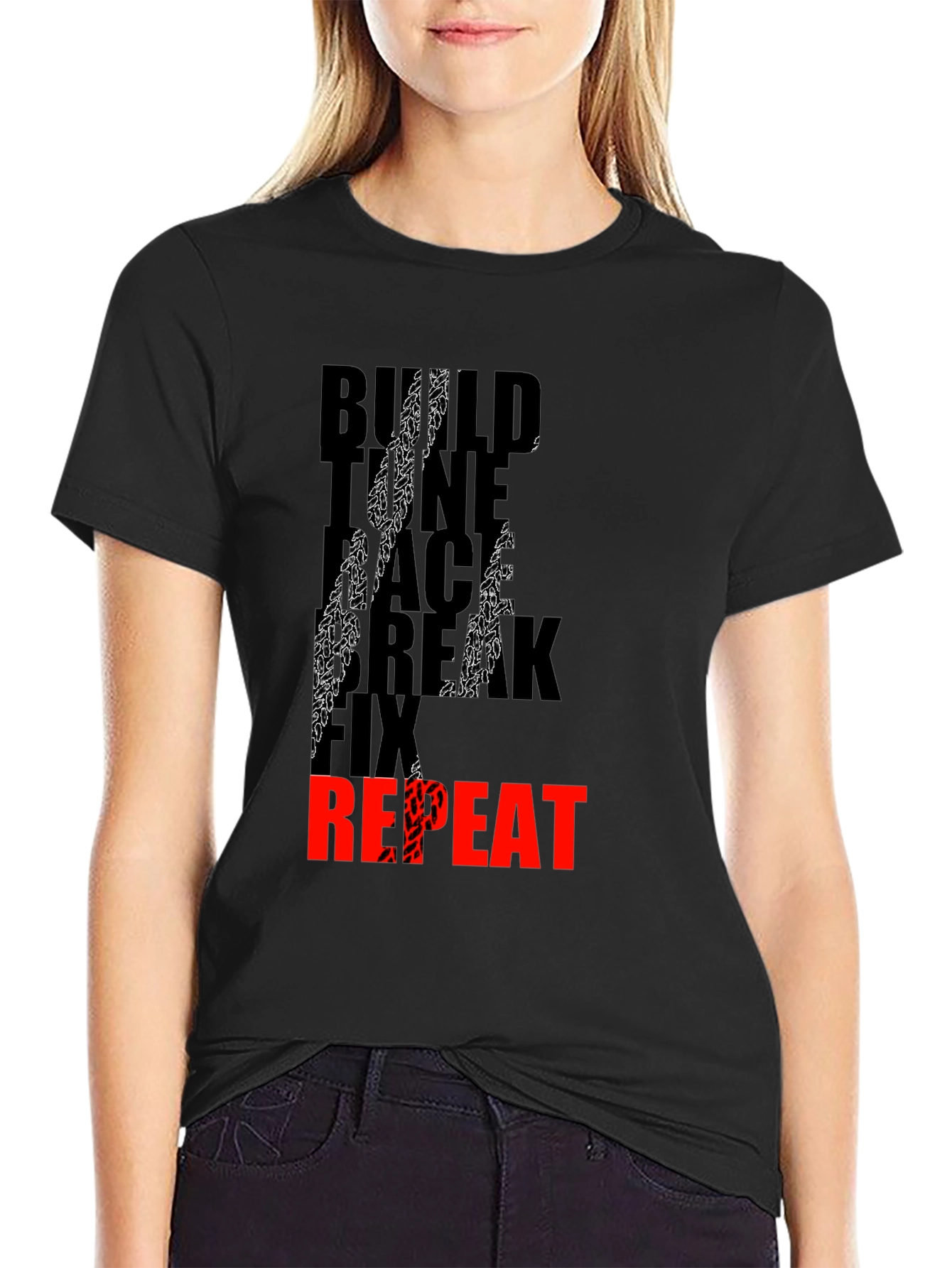 Build Race Break Fix Repeat Mens T-Shirt