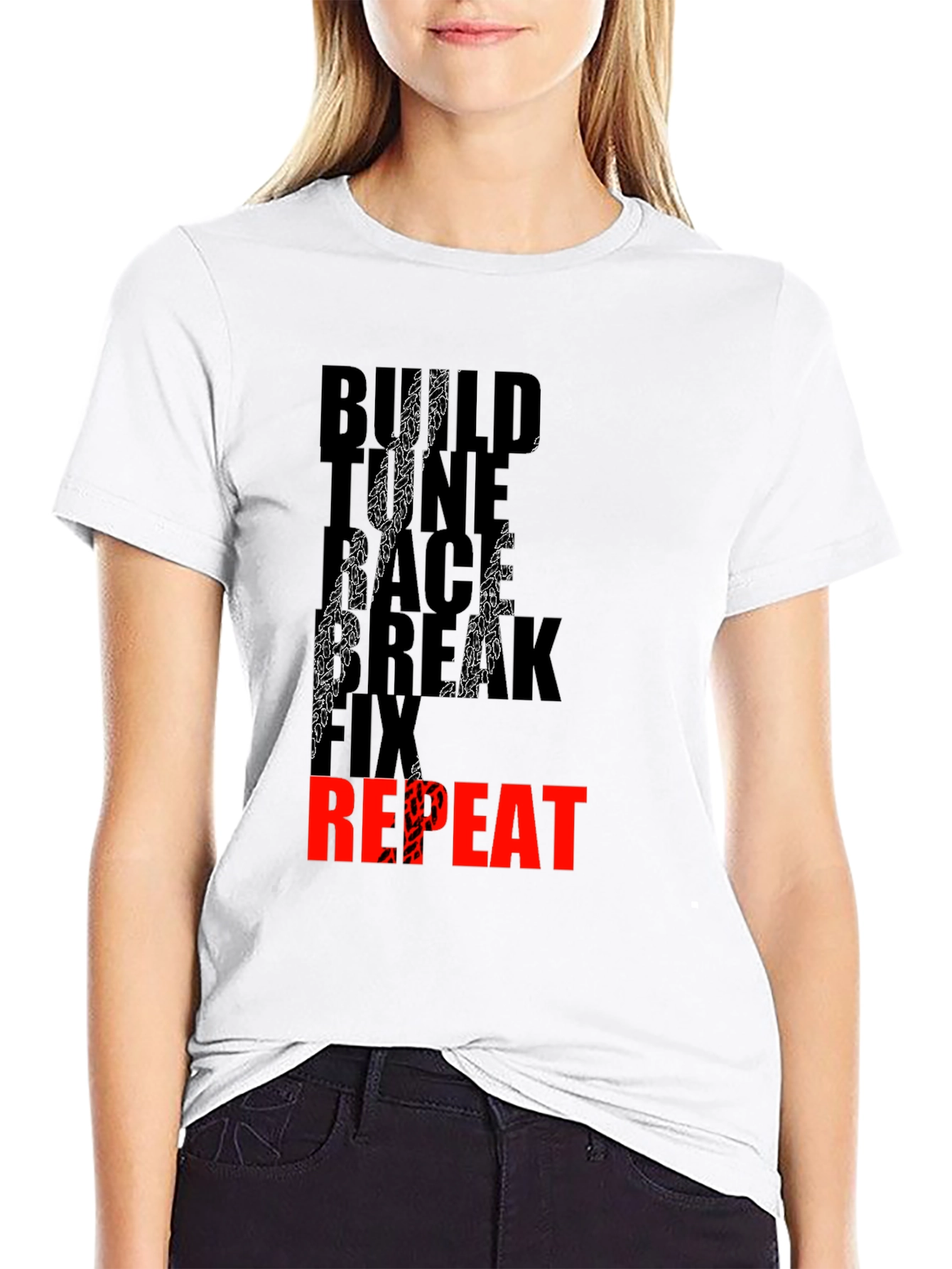 Build Race Break Fix Repeat Mens T-Shirt