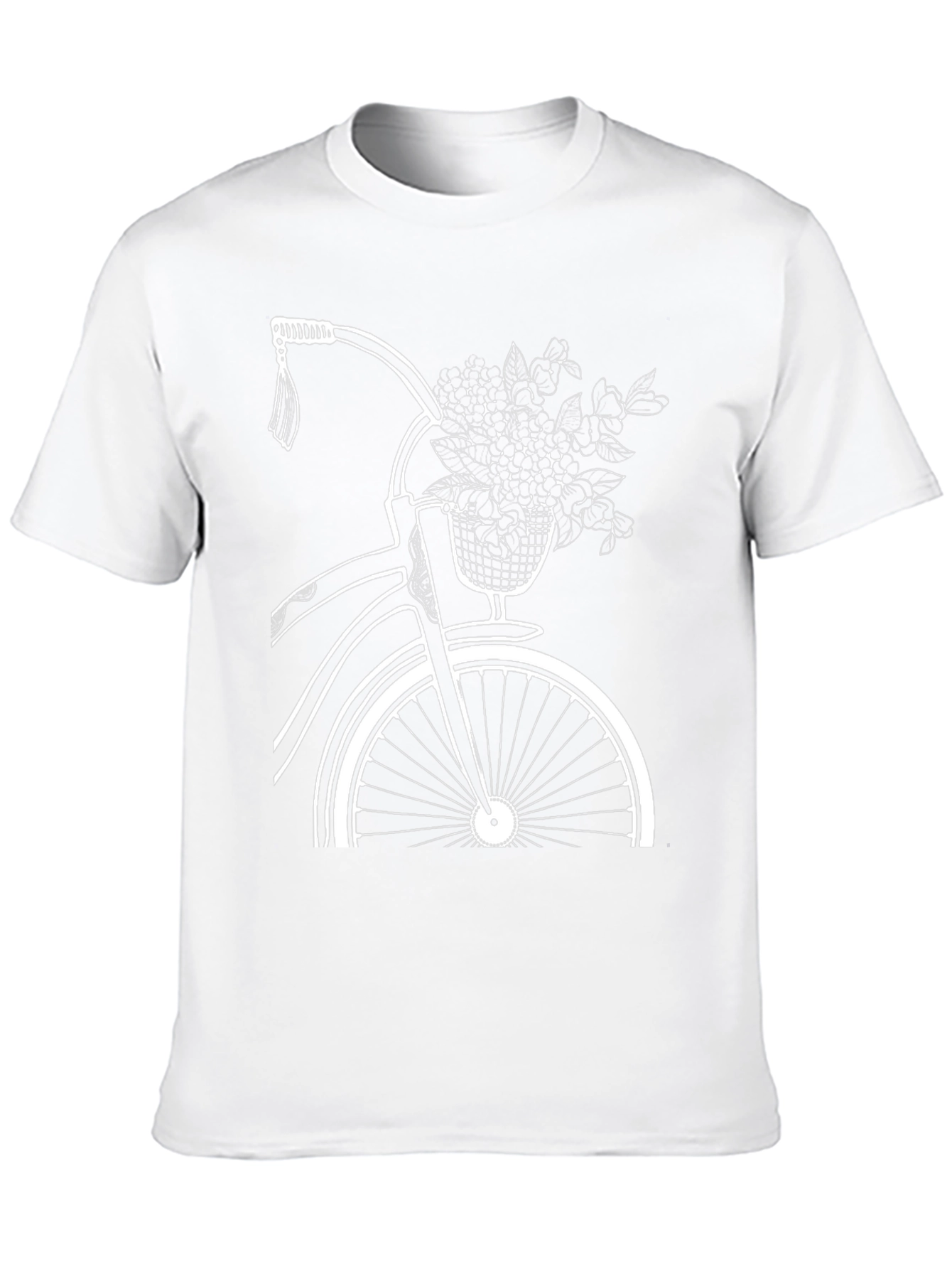 Black Bicycle and Flower Graphic Tee