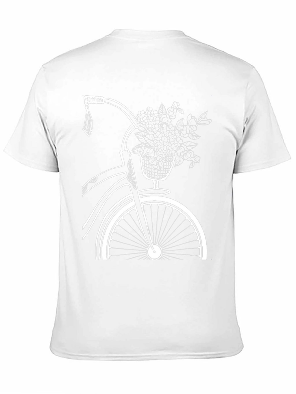 Black Bicycle and Flower Graphic Tee
