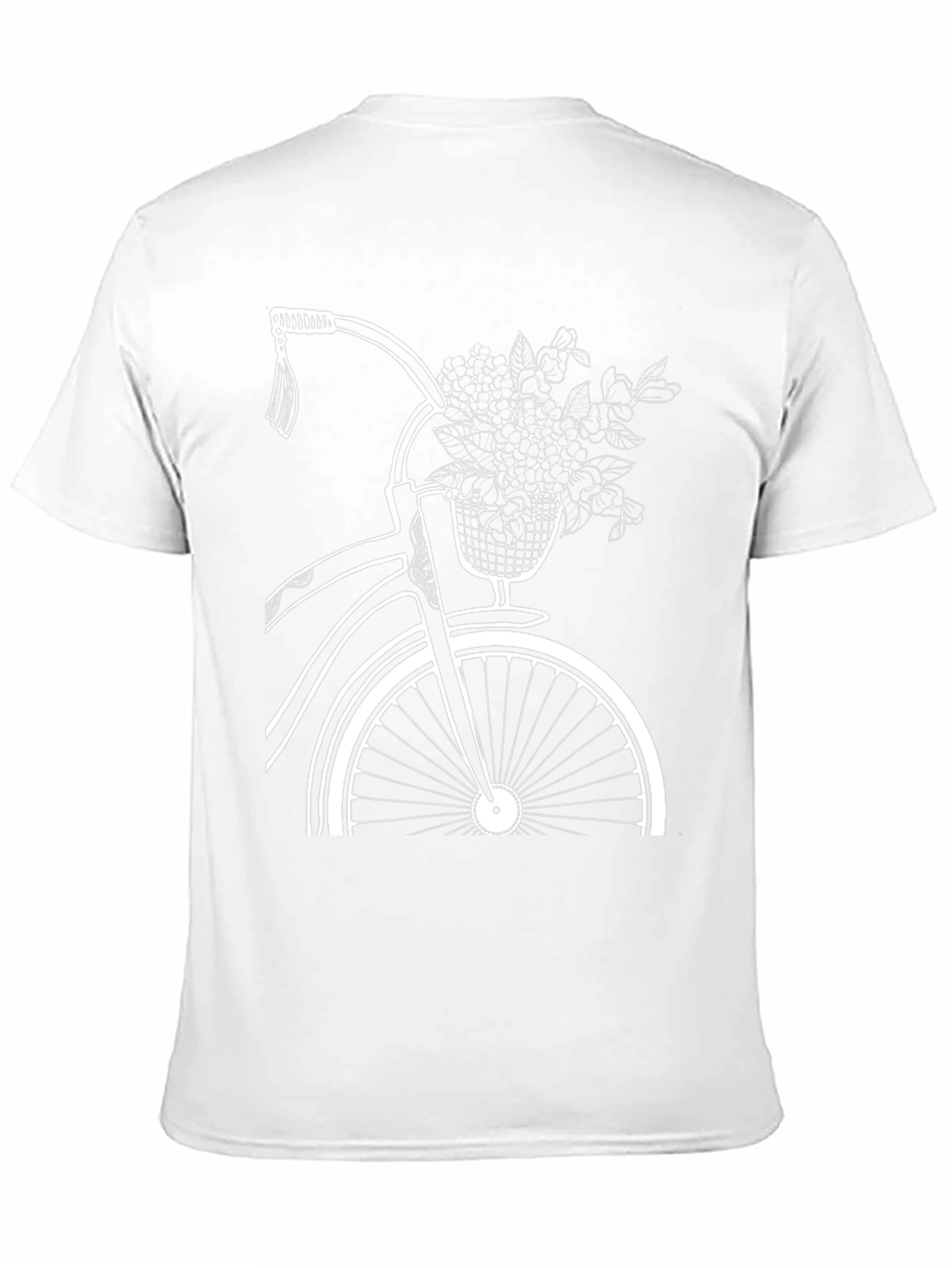 Black Bicycle and Flower Graphic Tee