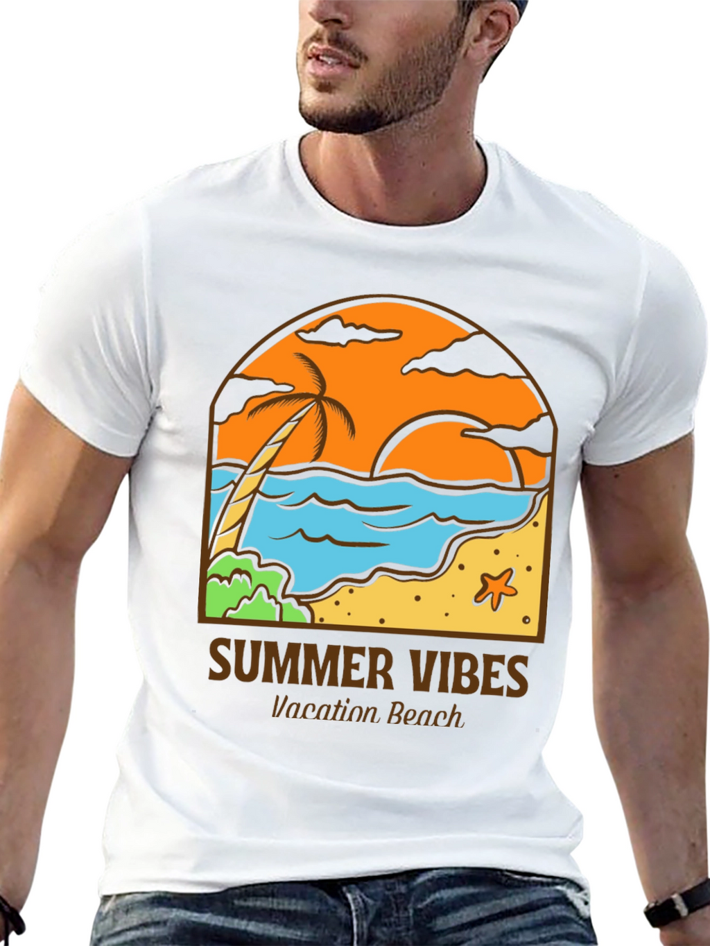 Summer Vibes Graphic Tee - Vacation Beach