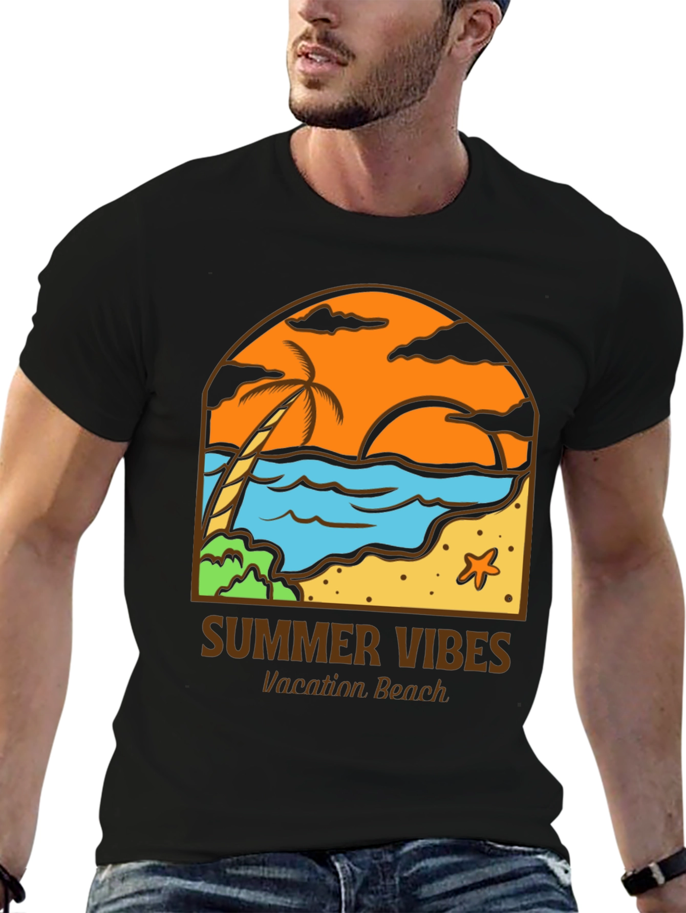 Summer Vibes Graphic Tee - Vacation Beach
