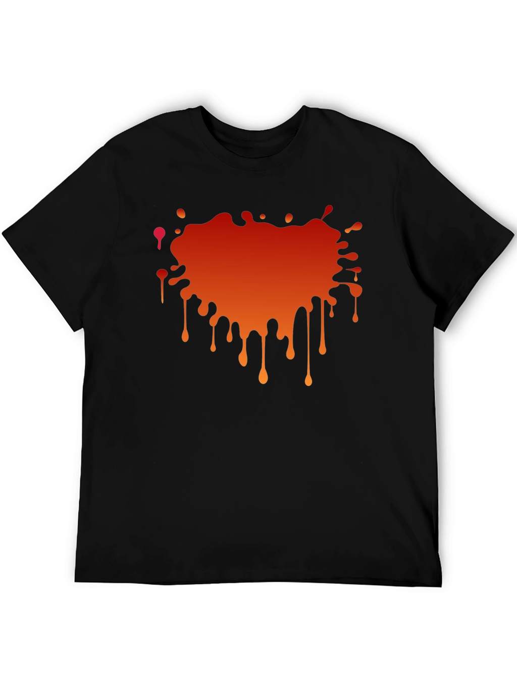 Black T-Shirt with Abstract Orange Gradient Graphic
