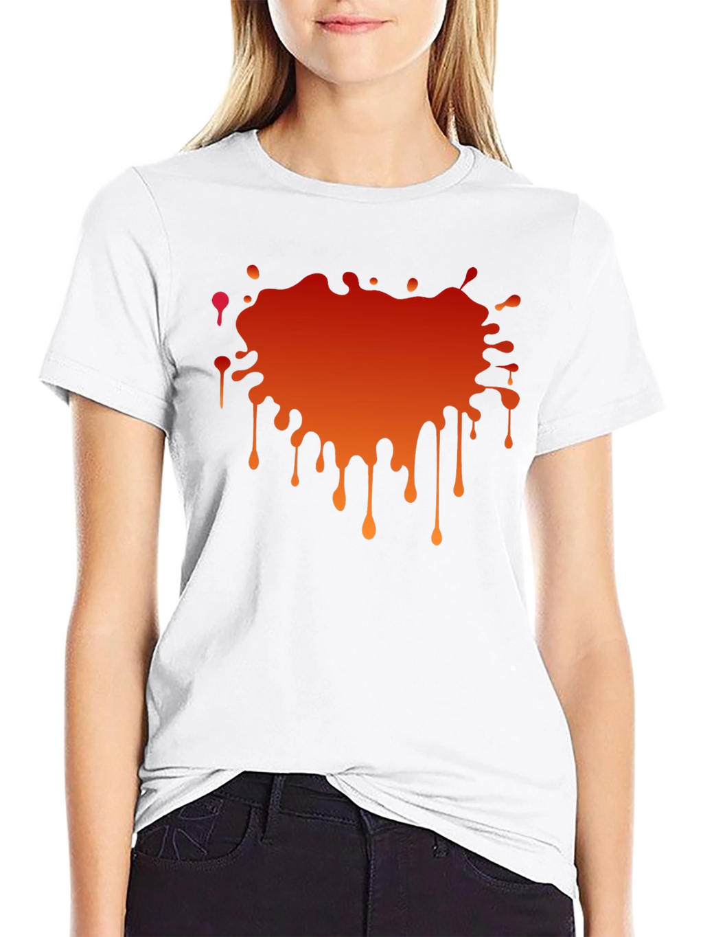 Black T-Shirt with Abstract Orange Gradient Graphic