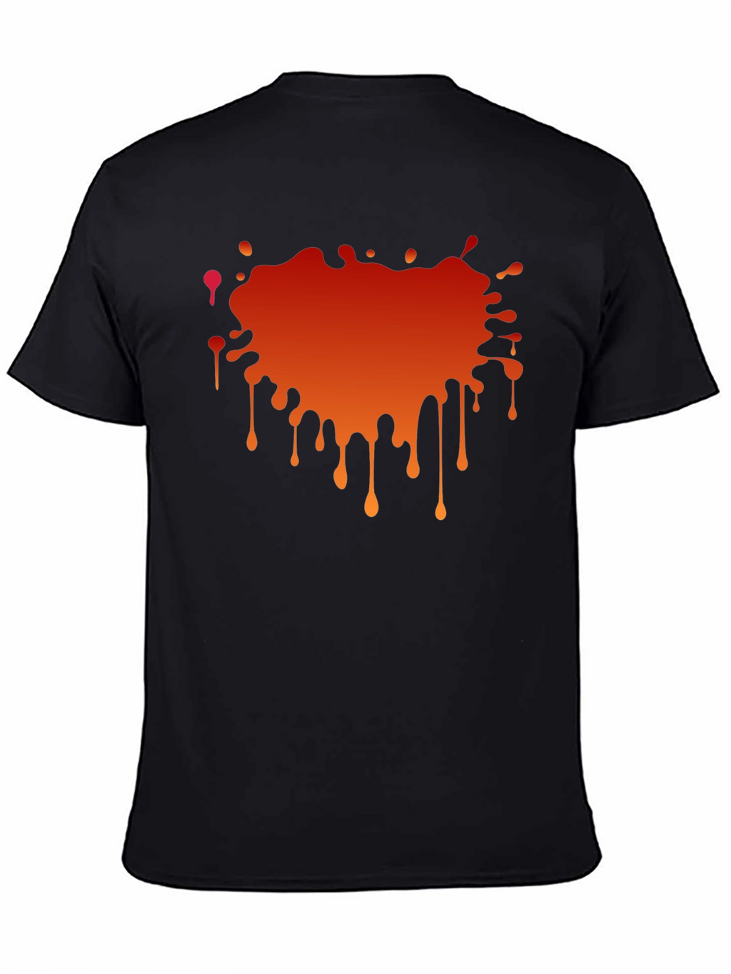 Black T-Shirt with Abstract Orange Gradient Graphic