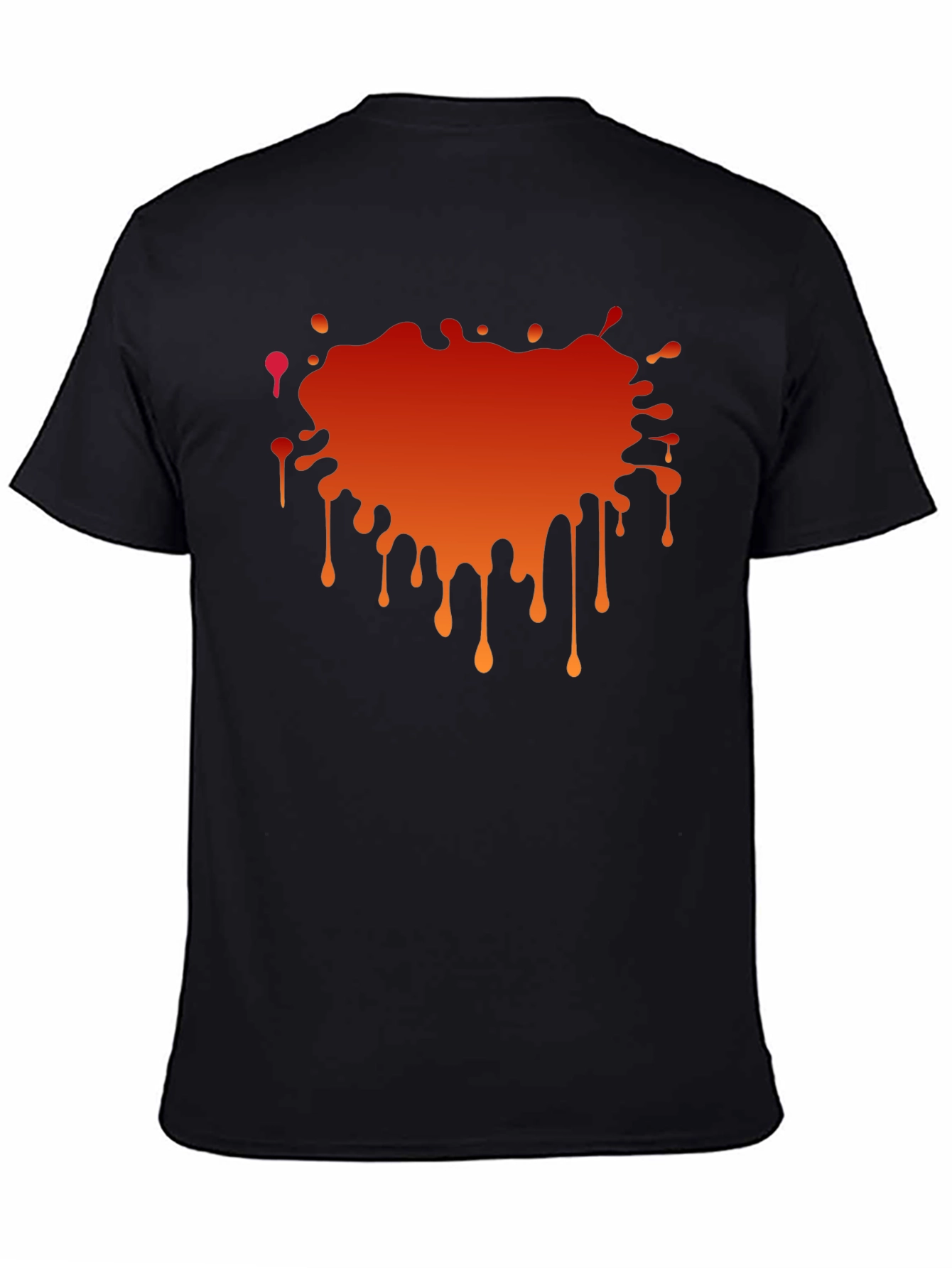 Black T-Shirt with Abstract Orange Gradient Graphic