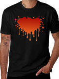 Black T-Shirt with Abstract Orange Gradient Graphic