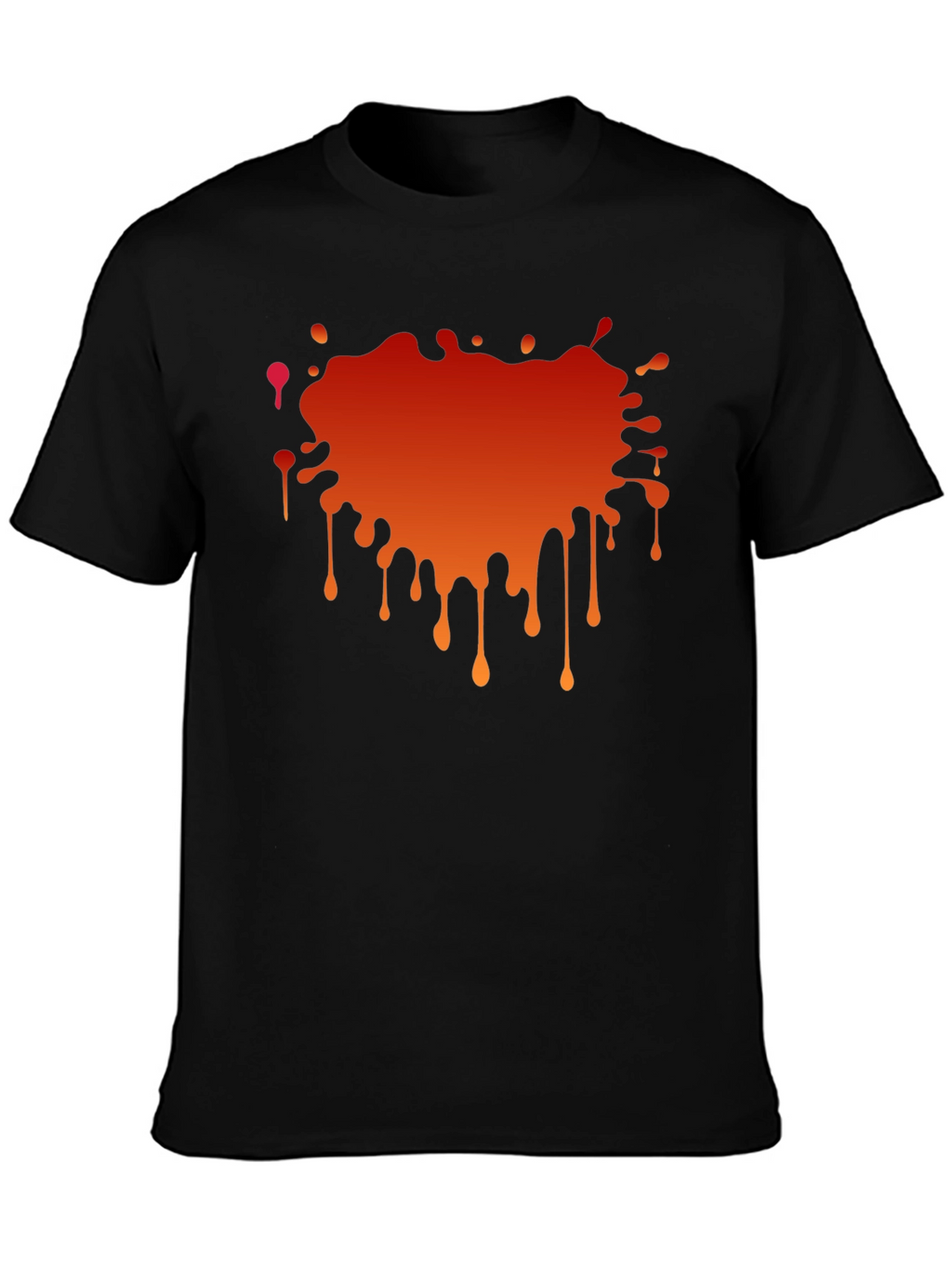 Black T-Shirt with Abstract Orange Gradient Graphic