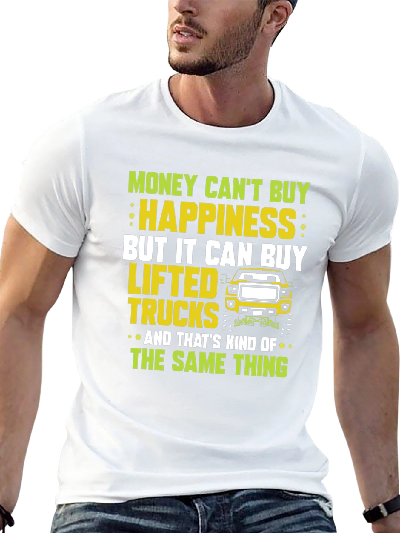 Lifted Truck T-Shirt: Money Cant Buy Happiness