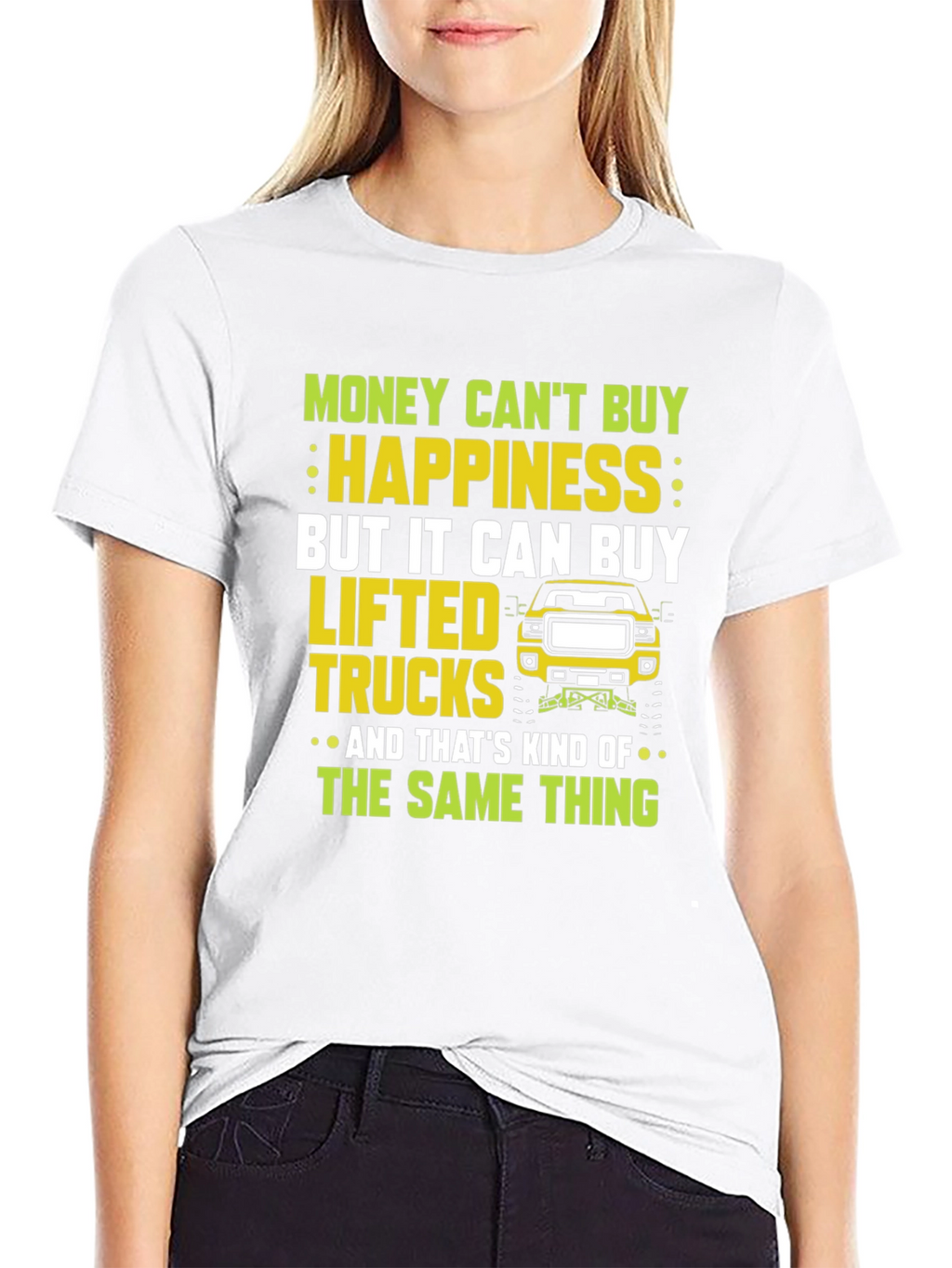 Lifted Truck T-Shirt: Money Cant Buy Happiness