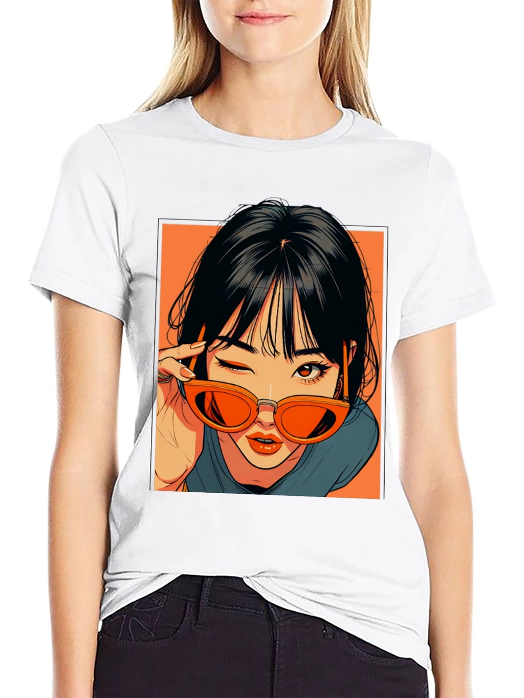 Anime Girl Graphic Tee - Retro Style