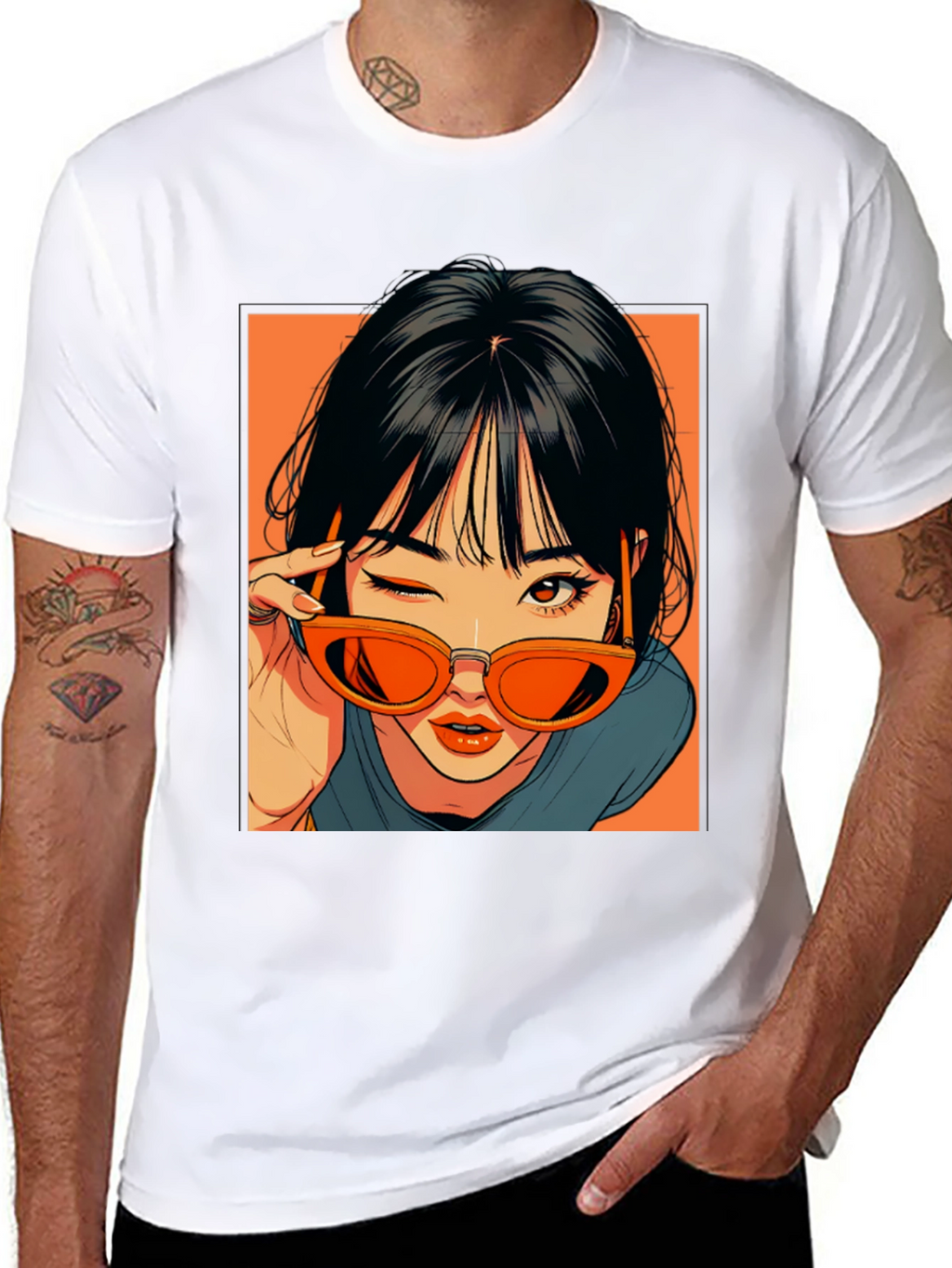 Anime Girl Graphic Tee - Retro Style