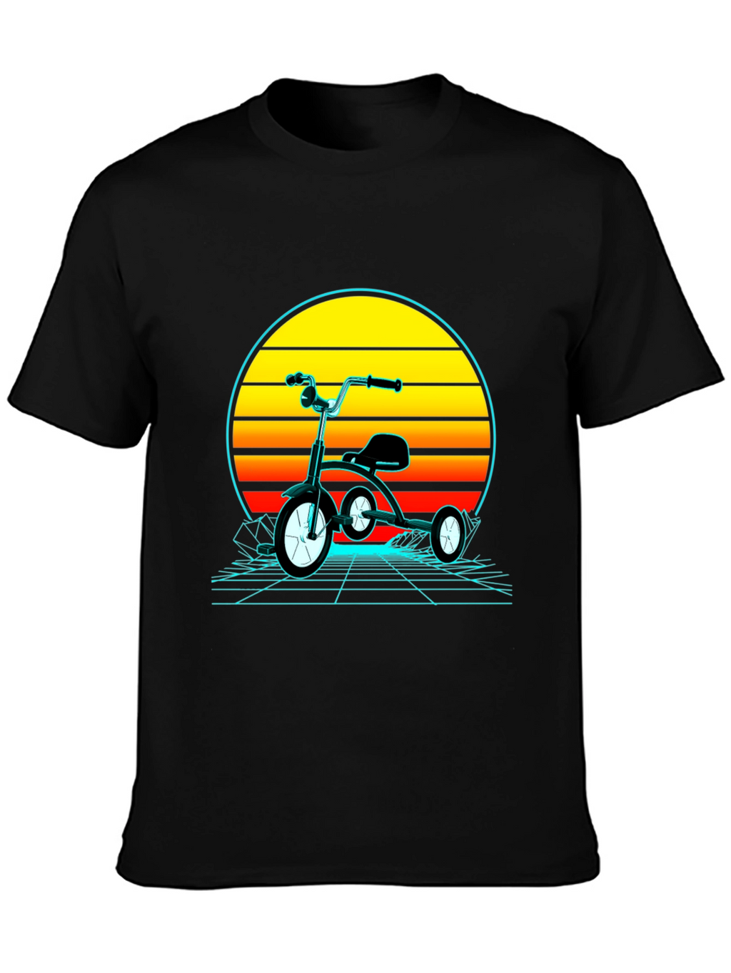 Retro Tricycle Sunset Graphic T-Shirt