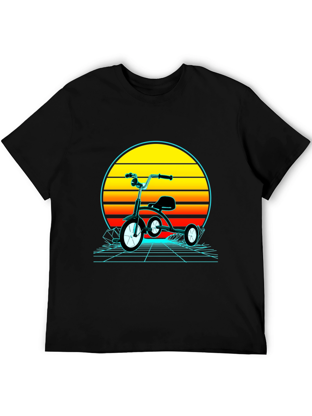 Retro Tricycle Sunset Graphic T-Shirt