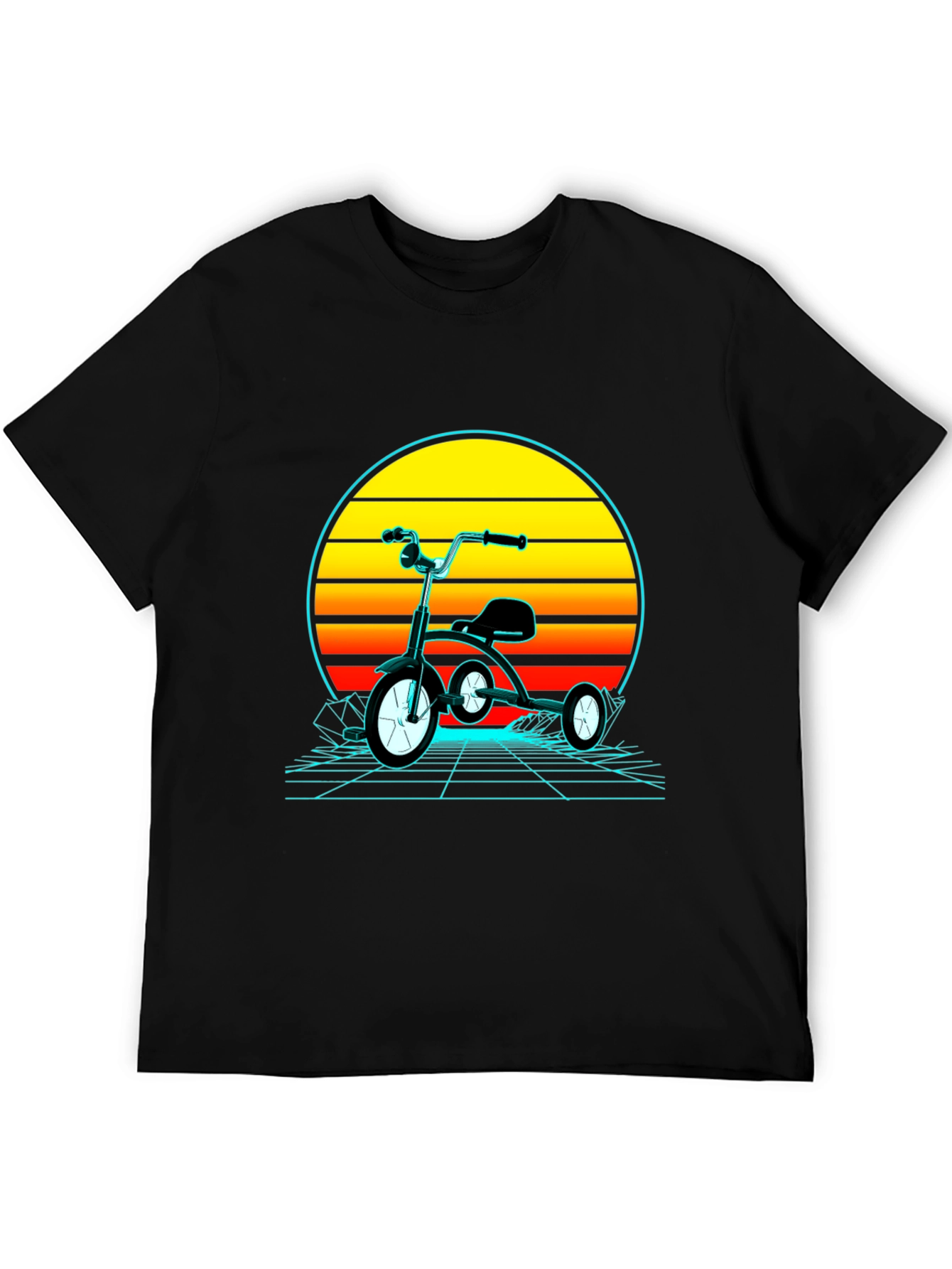 Retro Tricycle Sunset Graphic T-Shirt