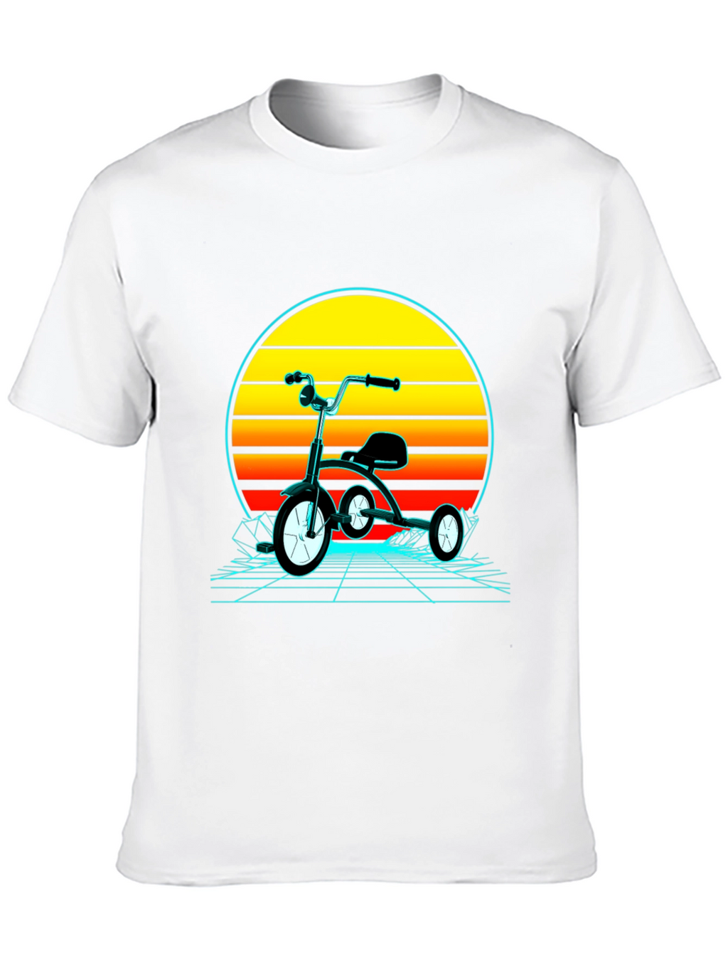 Retro Tricycle Sunset Graphic T-Shirt
