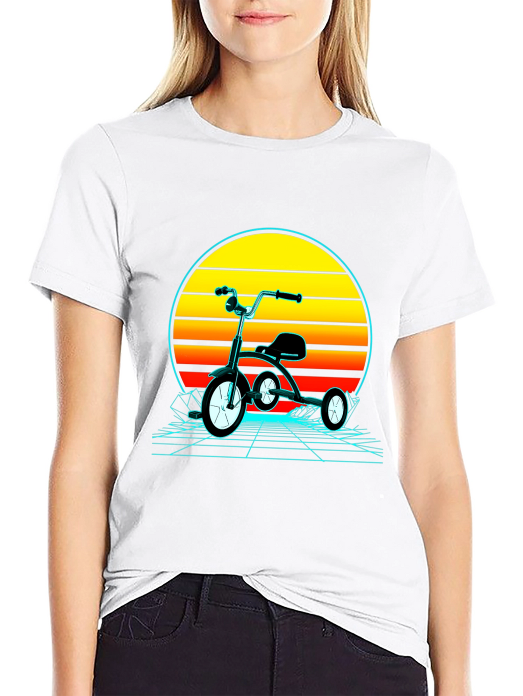 Retro Tricycle Sunset Graphic T-Shirt
