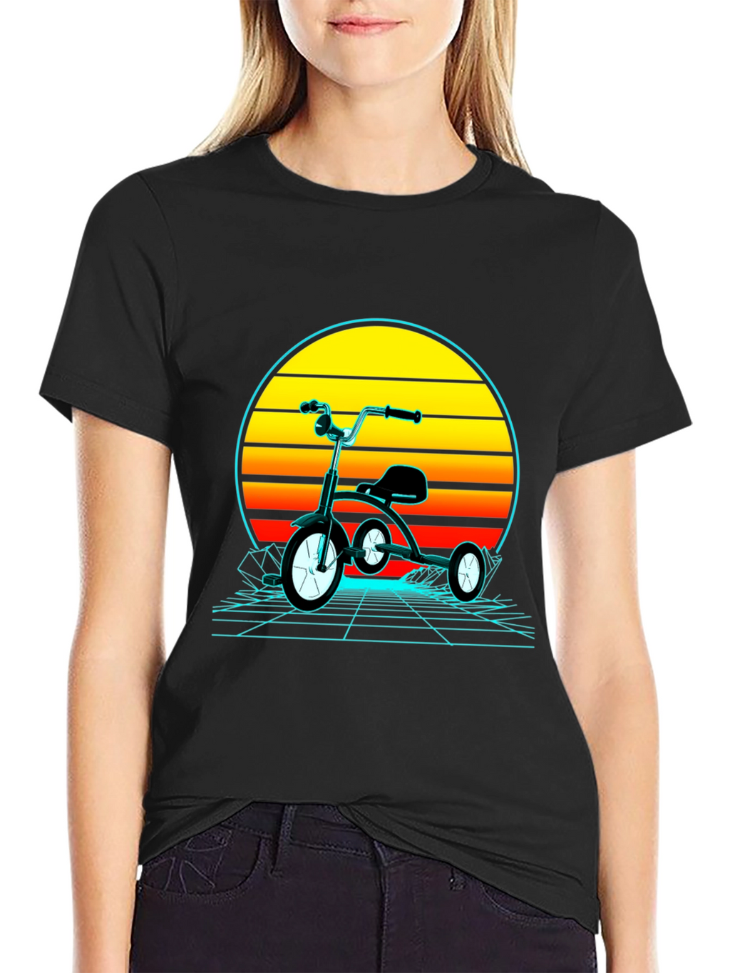 Retro Tricycle Sunset Graphic T-Shirt