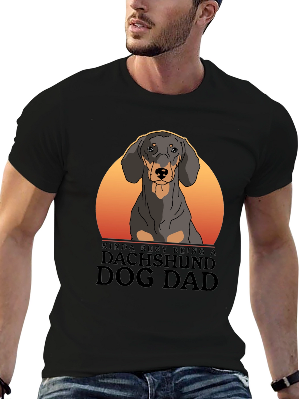 Dachshund Dog Dad T-Shirt – “Kinda Busy Being a Dog Dad” Graphic Tee