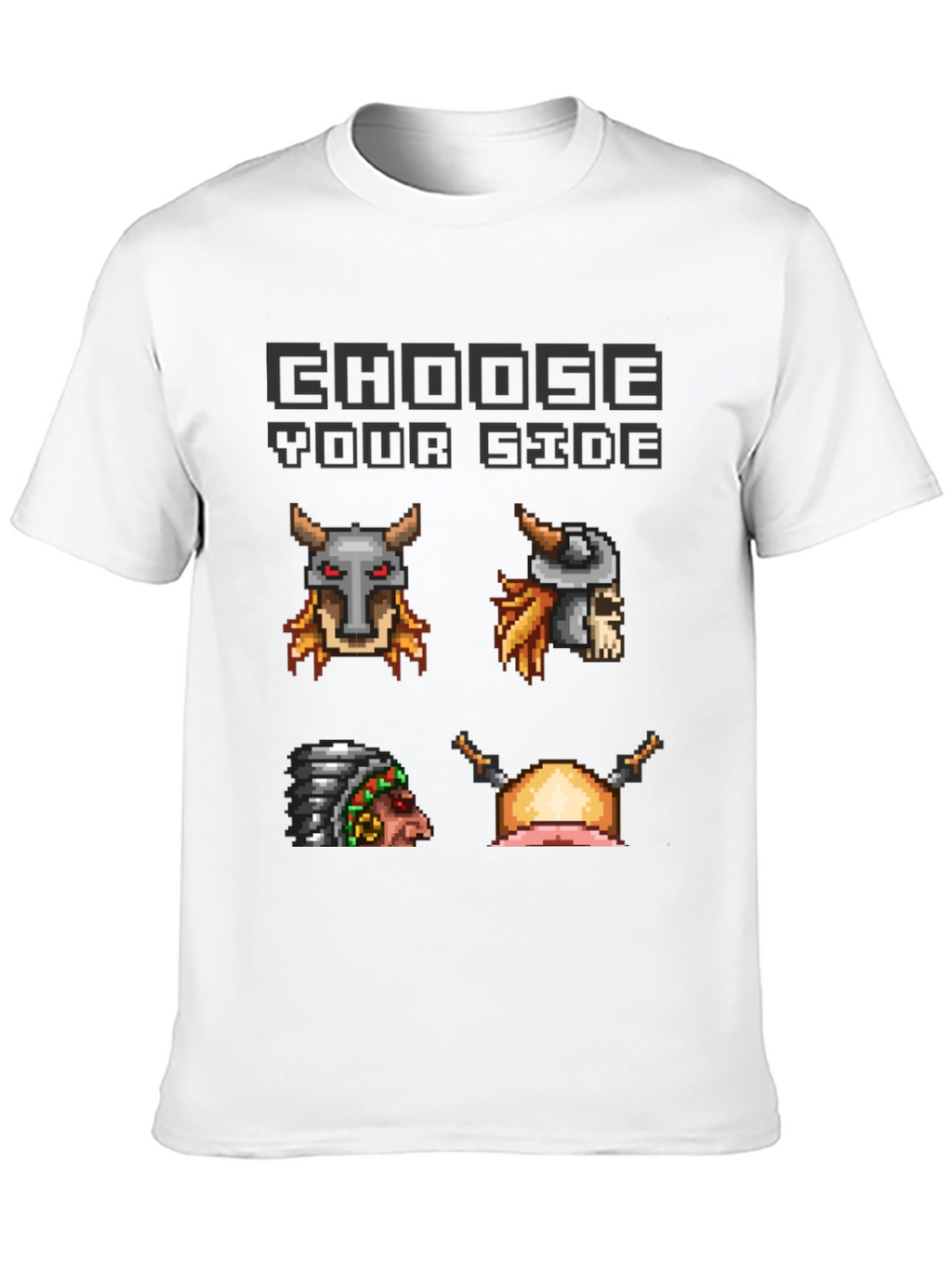 Choose Your Side Pixel Art Black T-Shirt