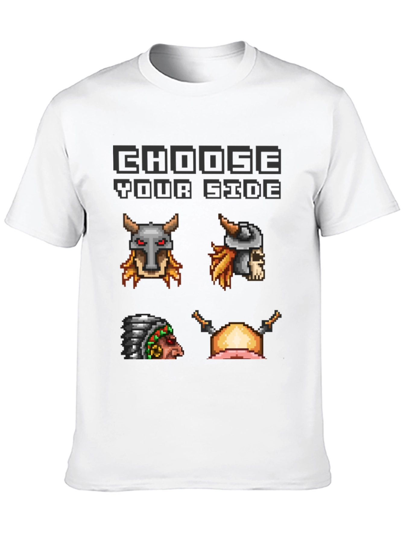 Choose Your Side Pixel Art Black T-Shirt