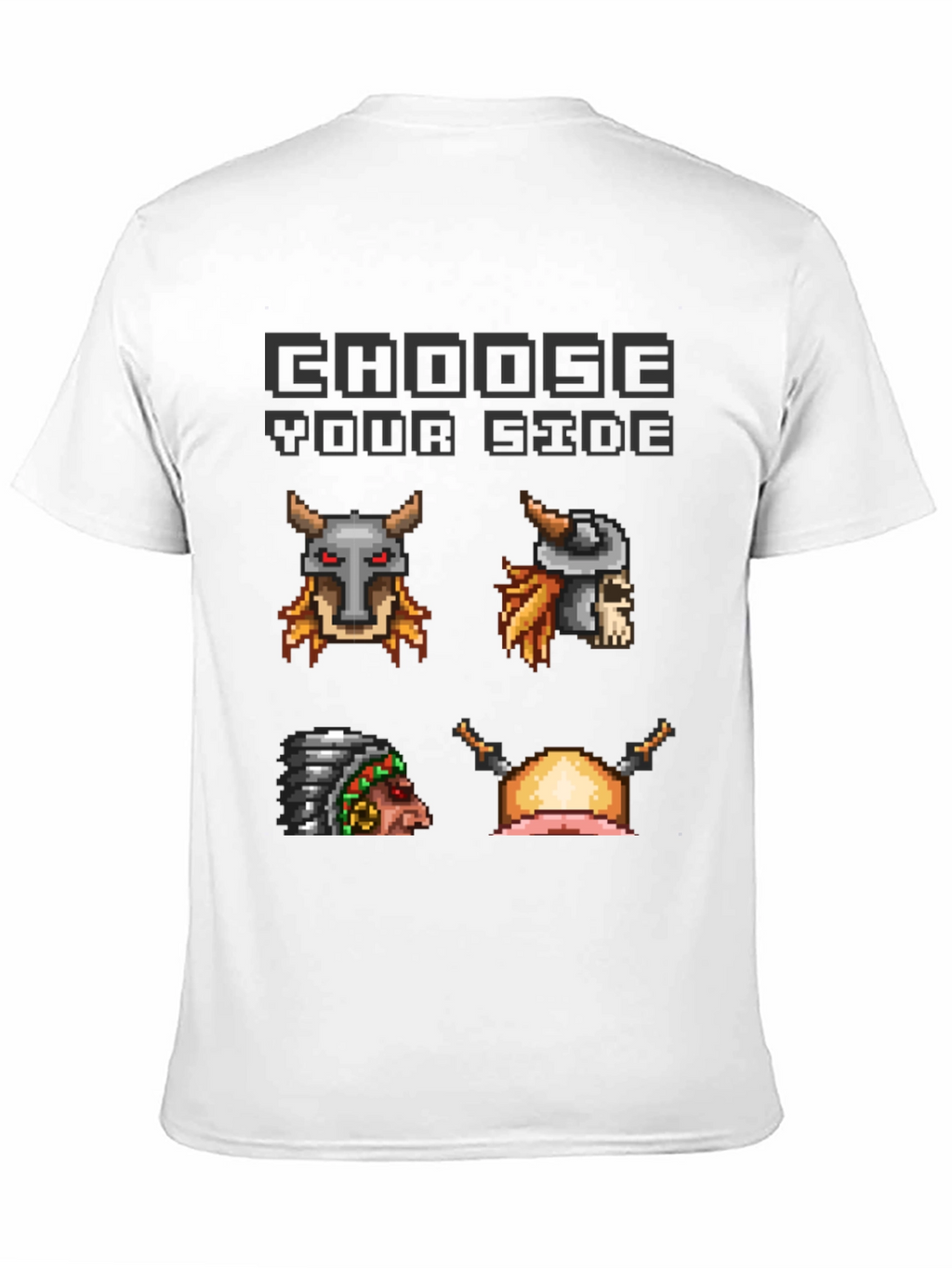 Choose Your Side Pixel Art Black T-Shirt