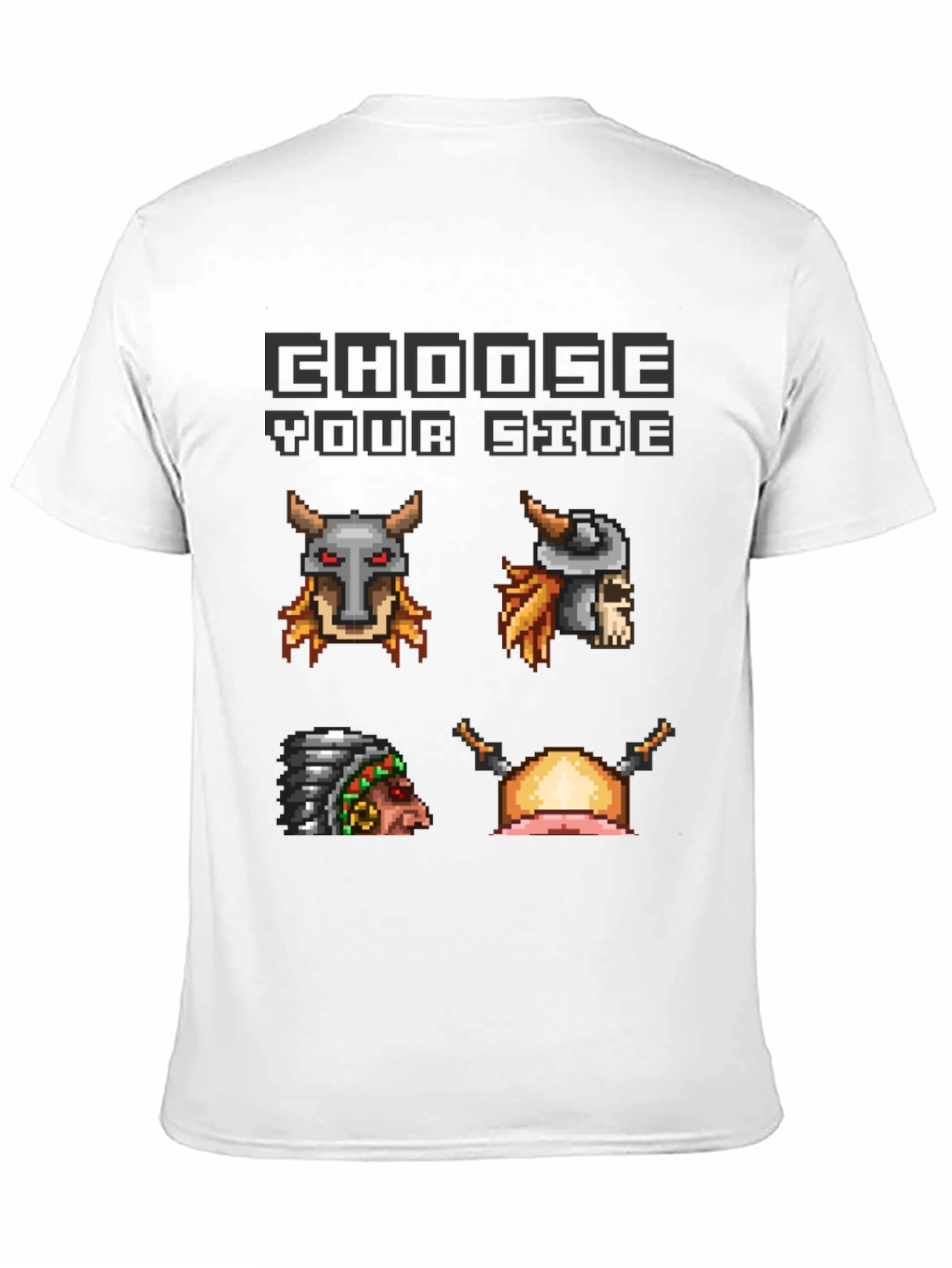 Choose Your Side Pixel Art Black T-Shirt