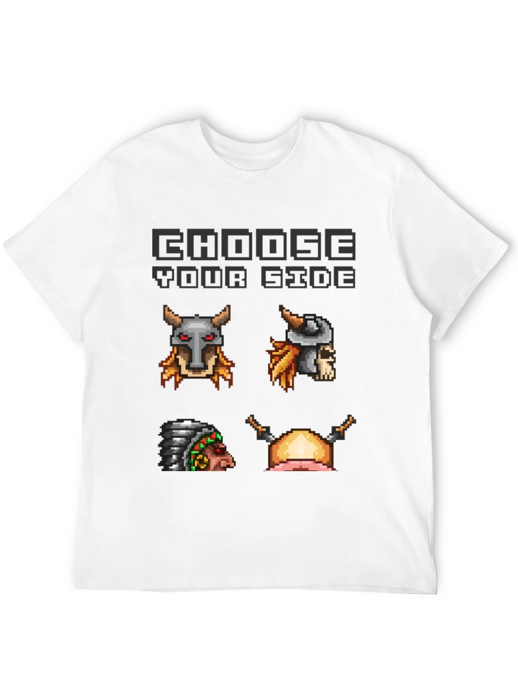 Choose Your Side Pixel Art Black T-Shirt
