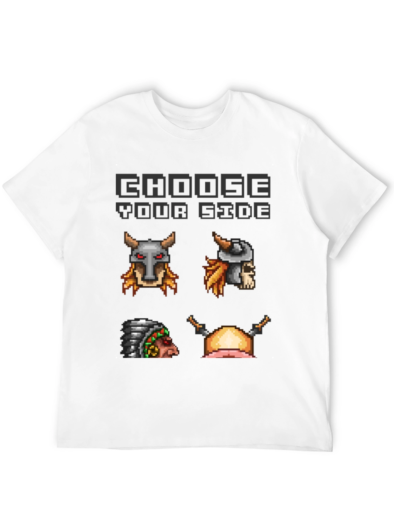 Choose Your Side Pixel Art Black T-Shirt