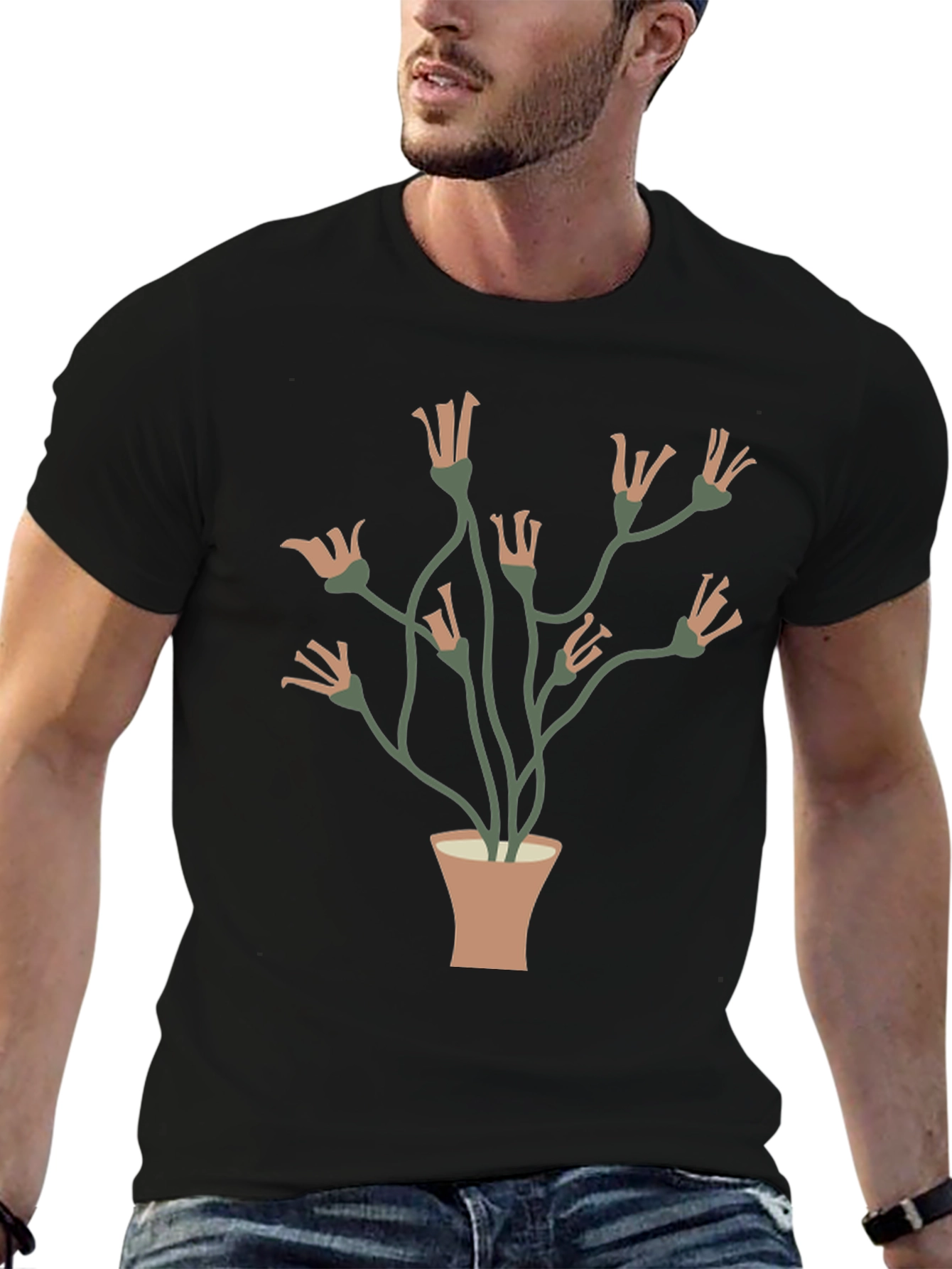 Floral Potted Plant Graphic Tee