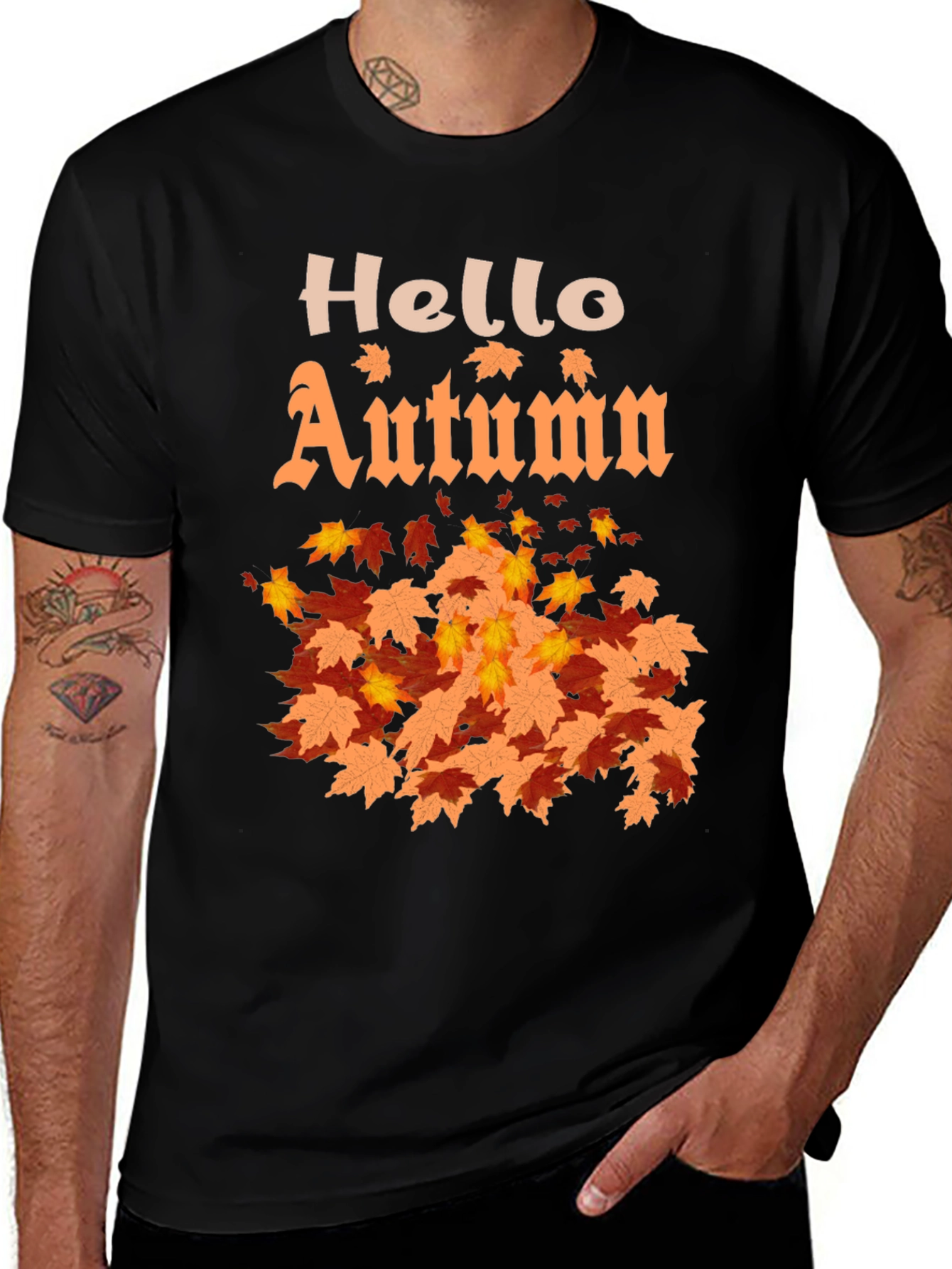 Hello Autumn Graphic T-Shirt - Fall Season Apparel