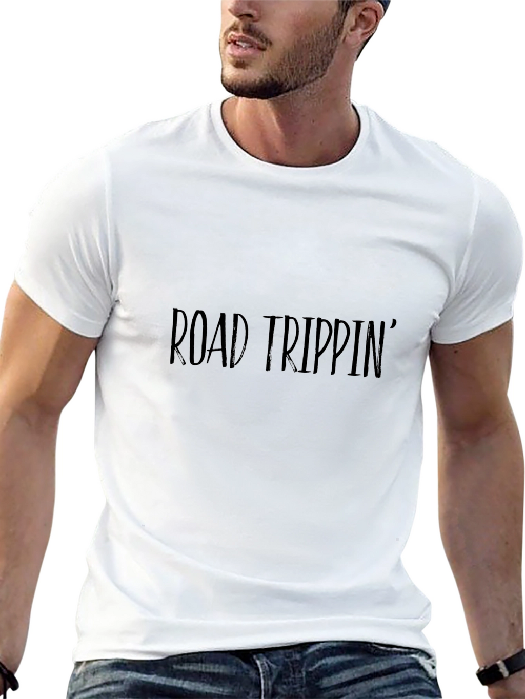 Road Trippin Graphic Black T-Shirt