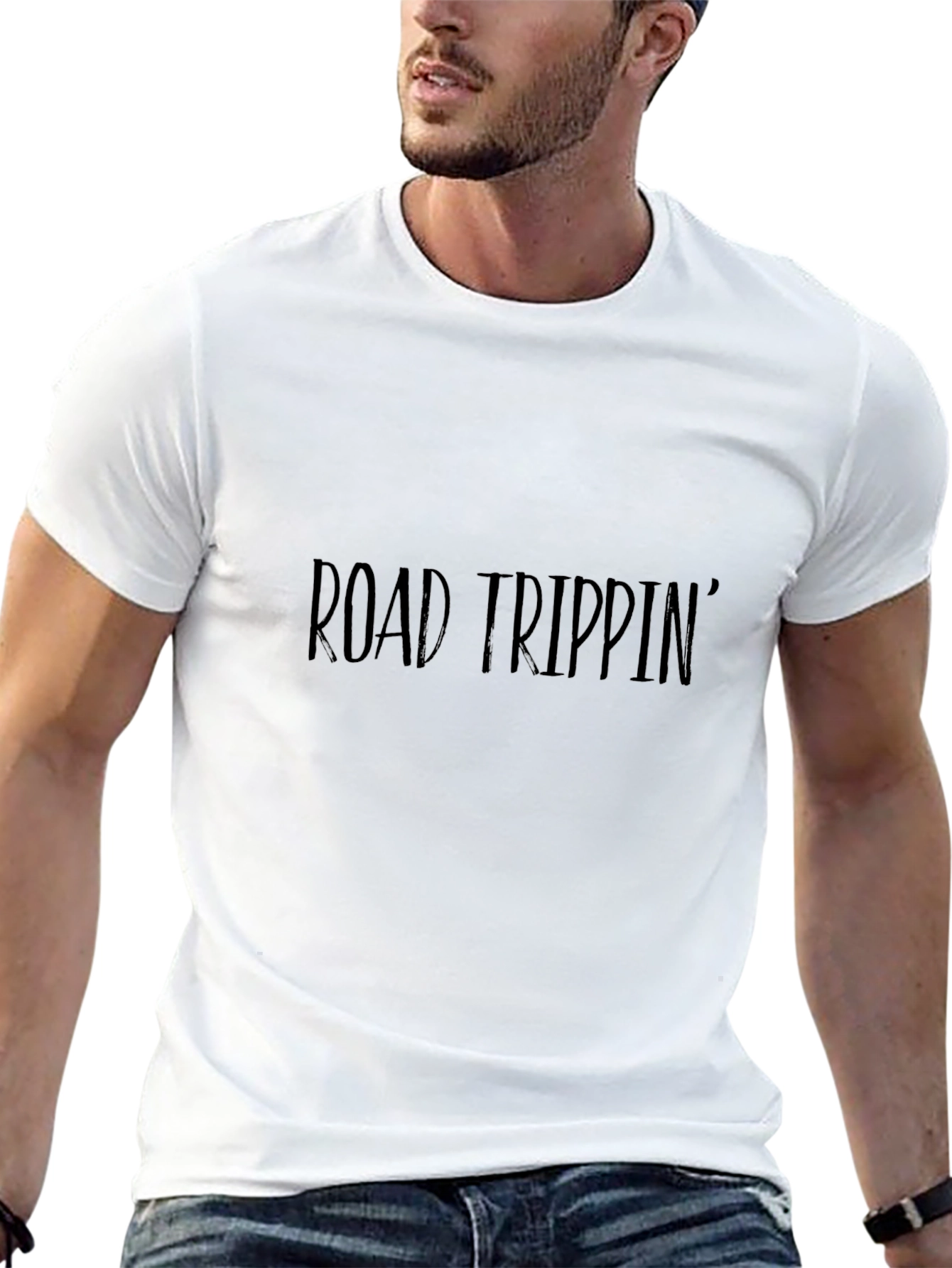 Road Trippin Graphic Black T-Shirt