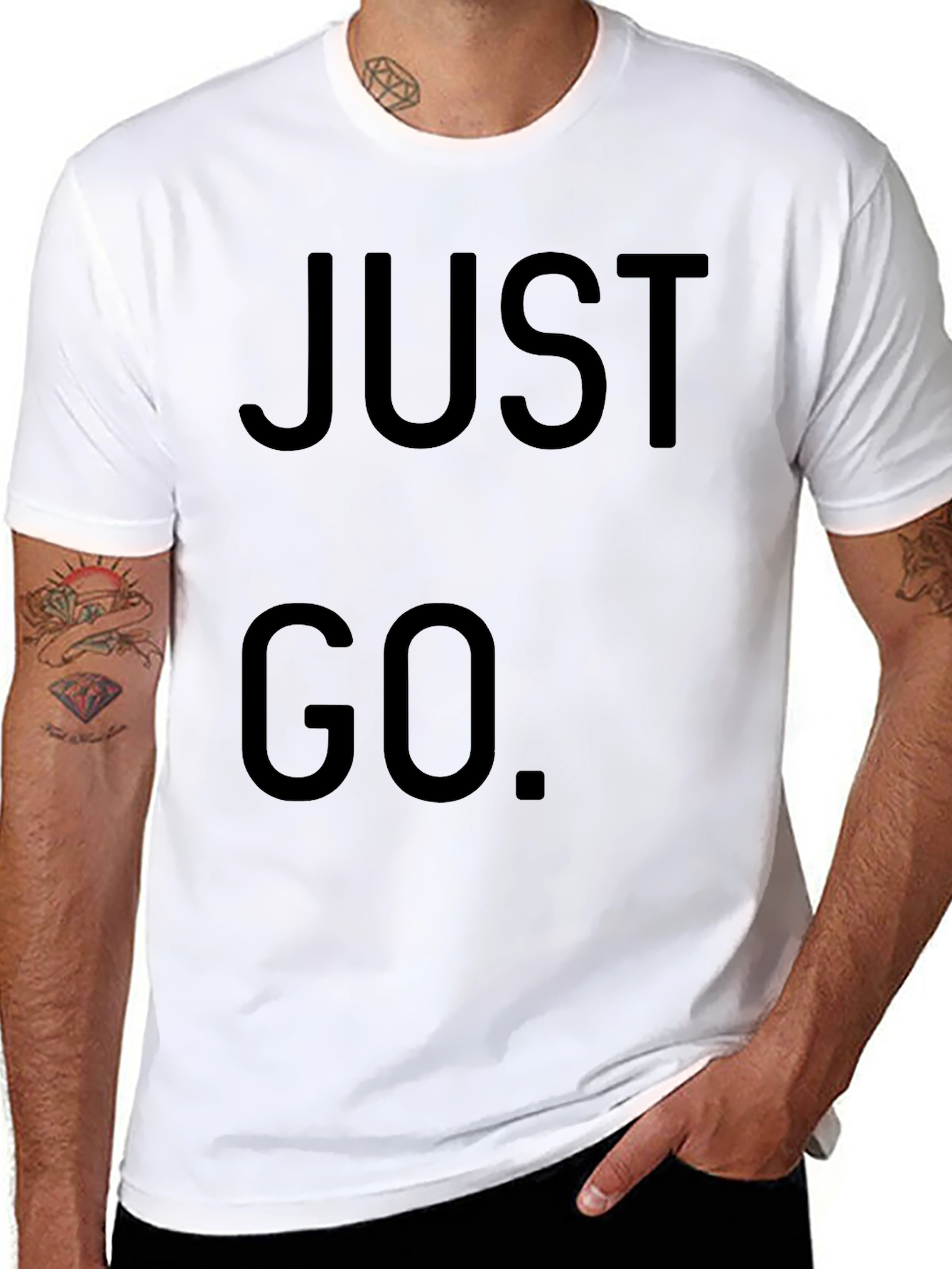 Just Go Black Graphic Tee