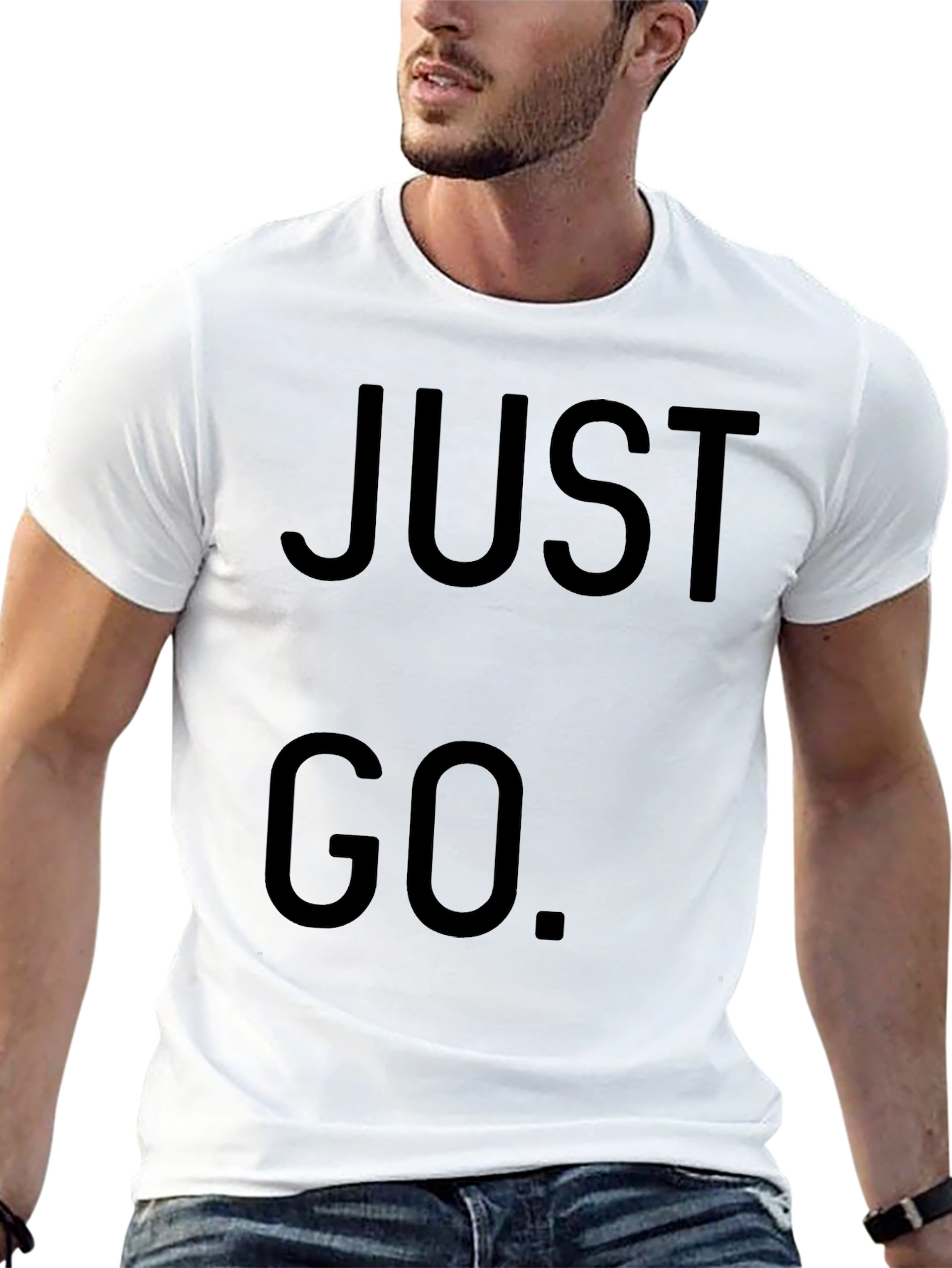 Just Go Black Graphic Tee