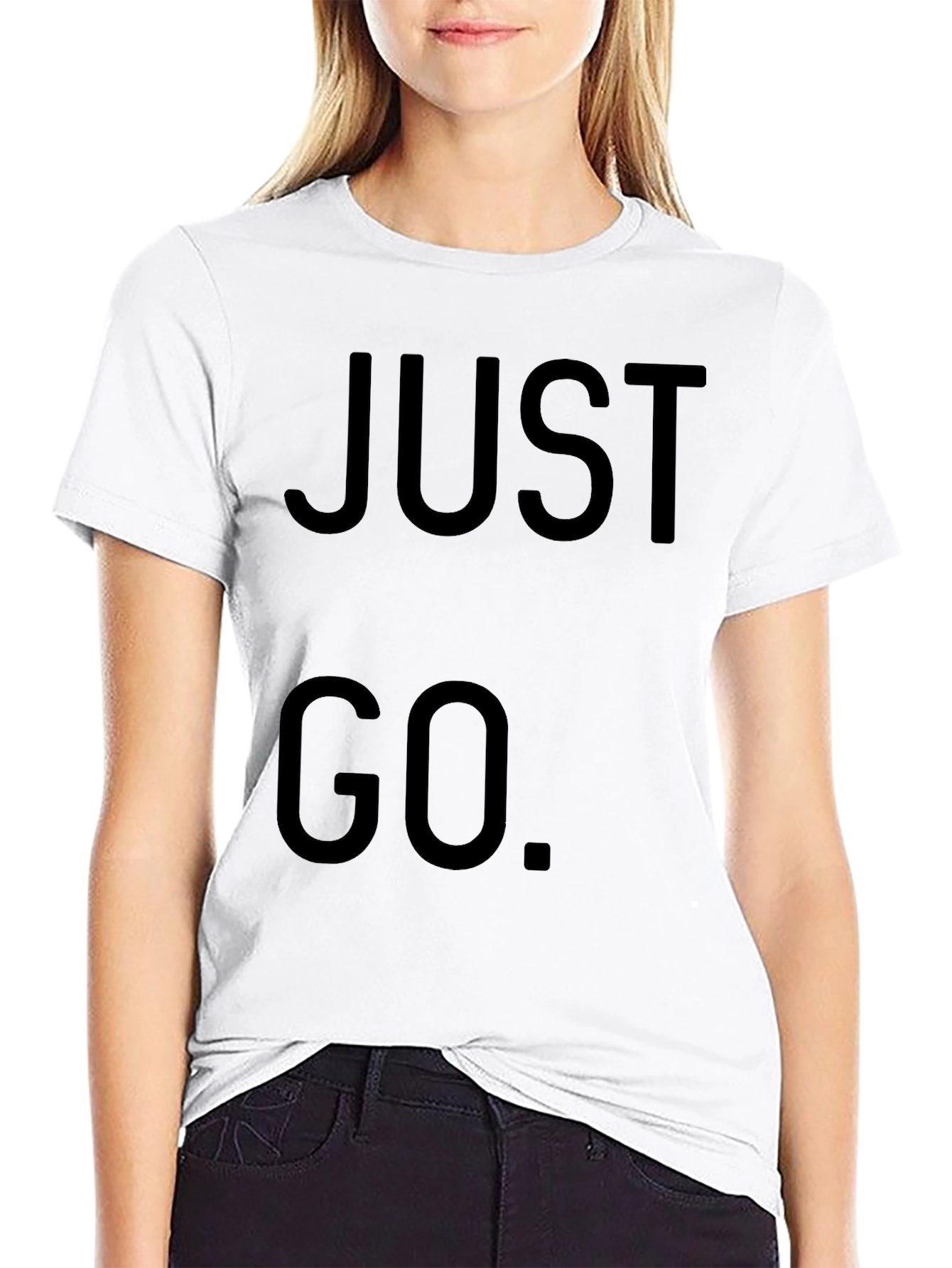 Just Go Black Graphic Tee