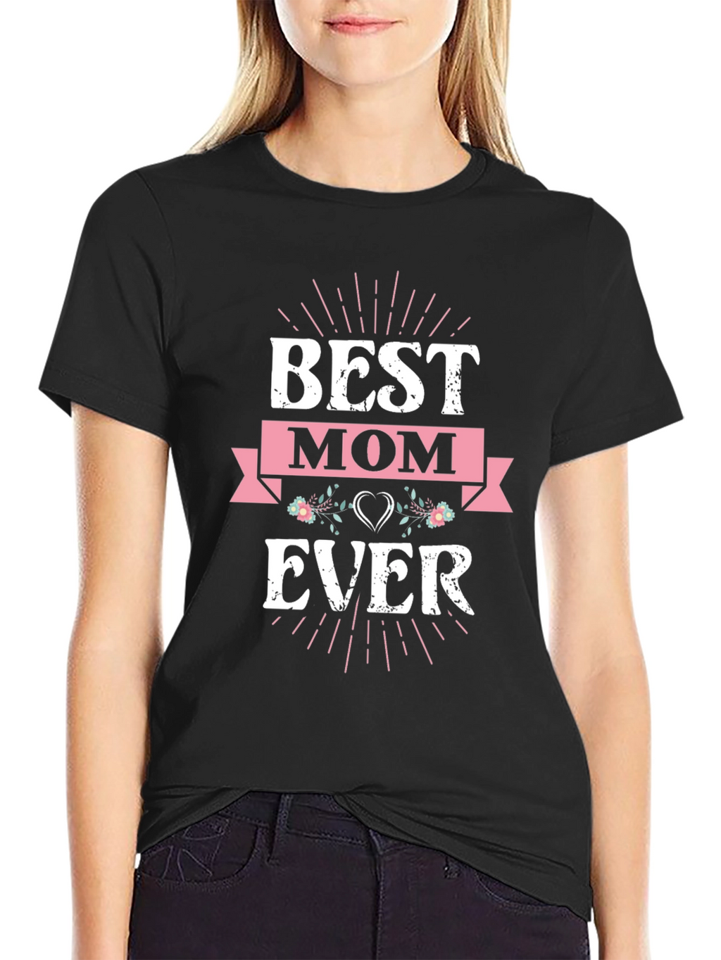 Best Mom Ever Graphic Tee - Black