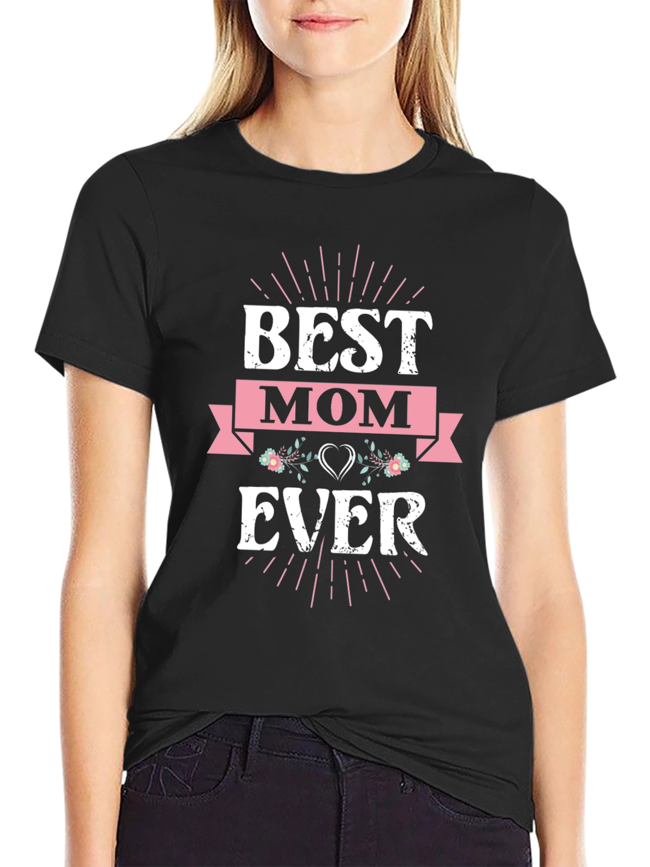 Best Mom Ever Graphic Tee - Black