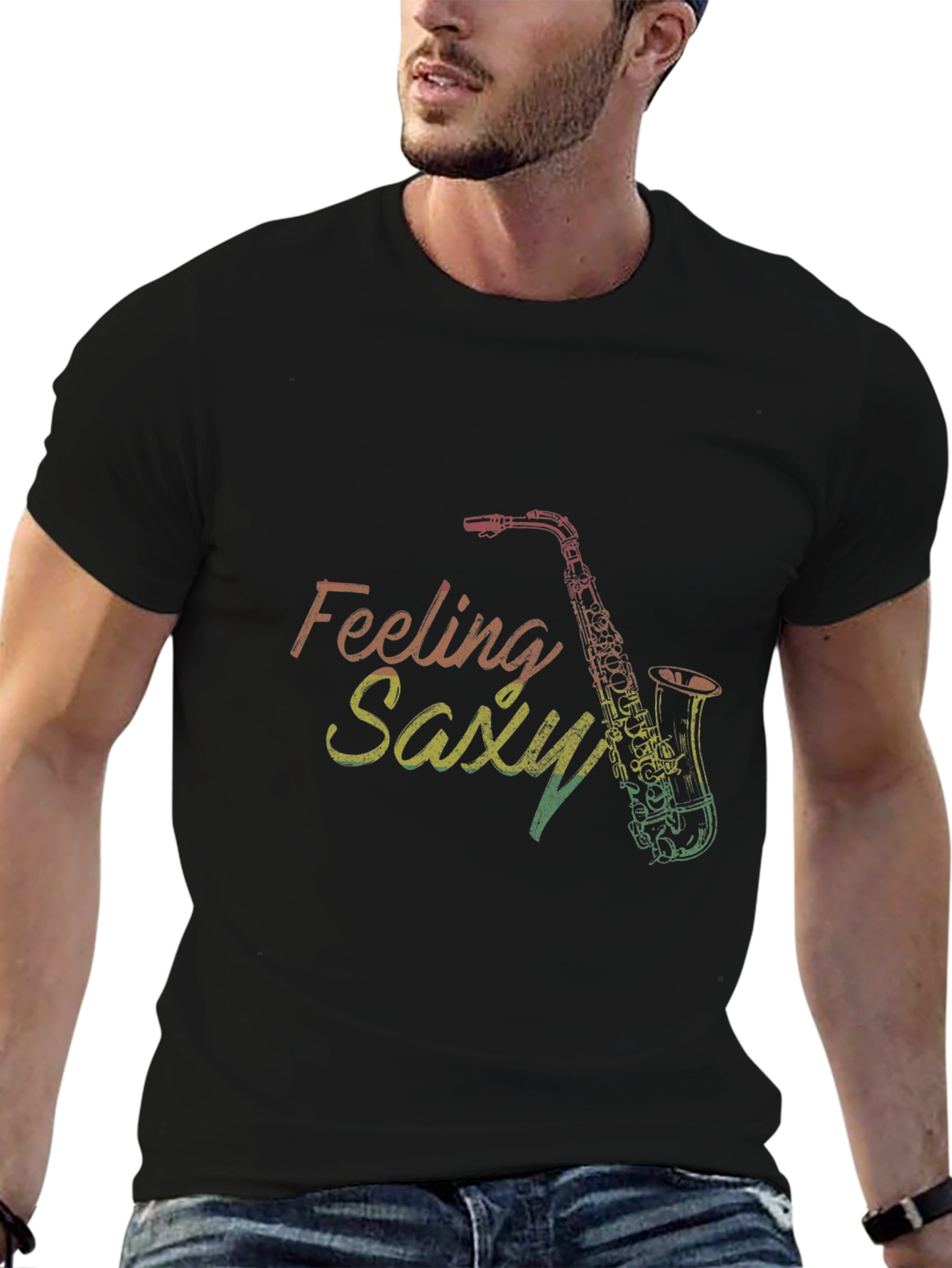 Feeling Saxy Black T-Shirt