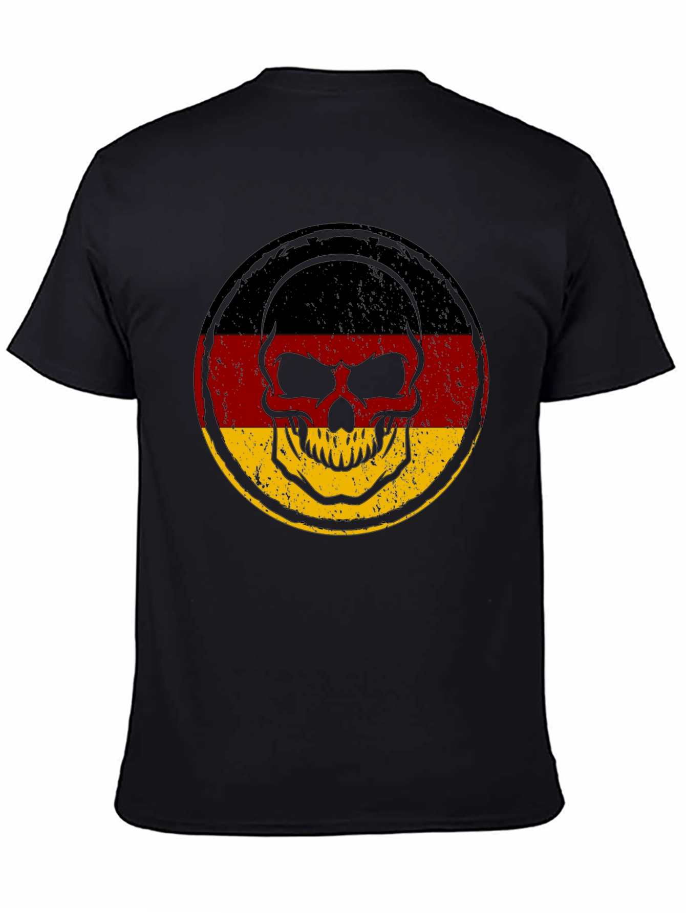 German Flag Skull Graphic T-Shirt