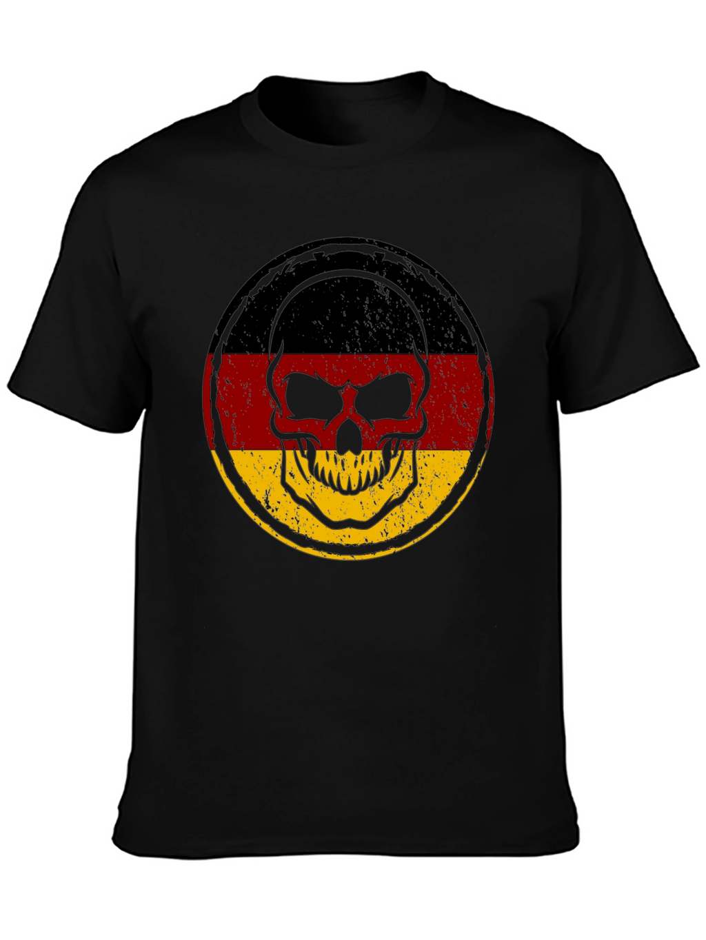 German Flag Skull Graphic T-Shirt